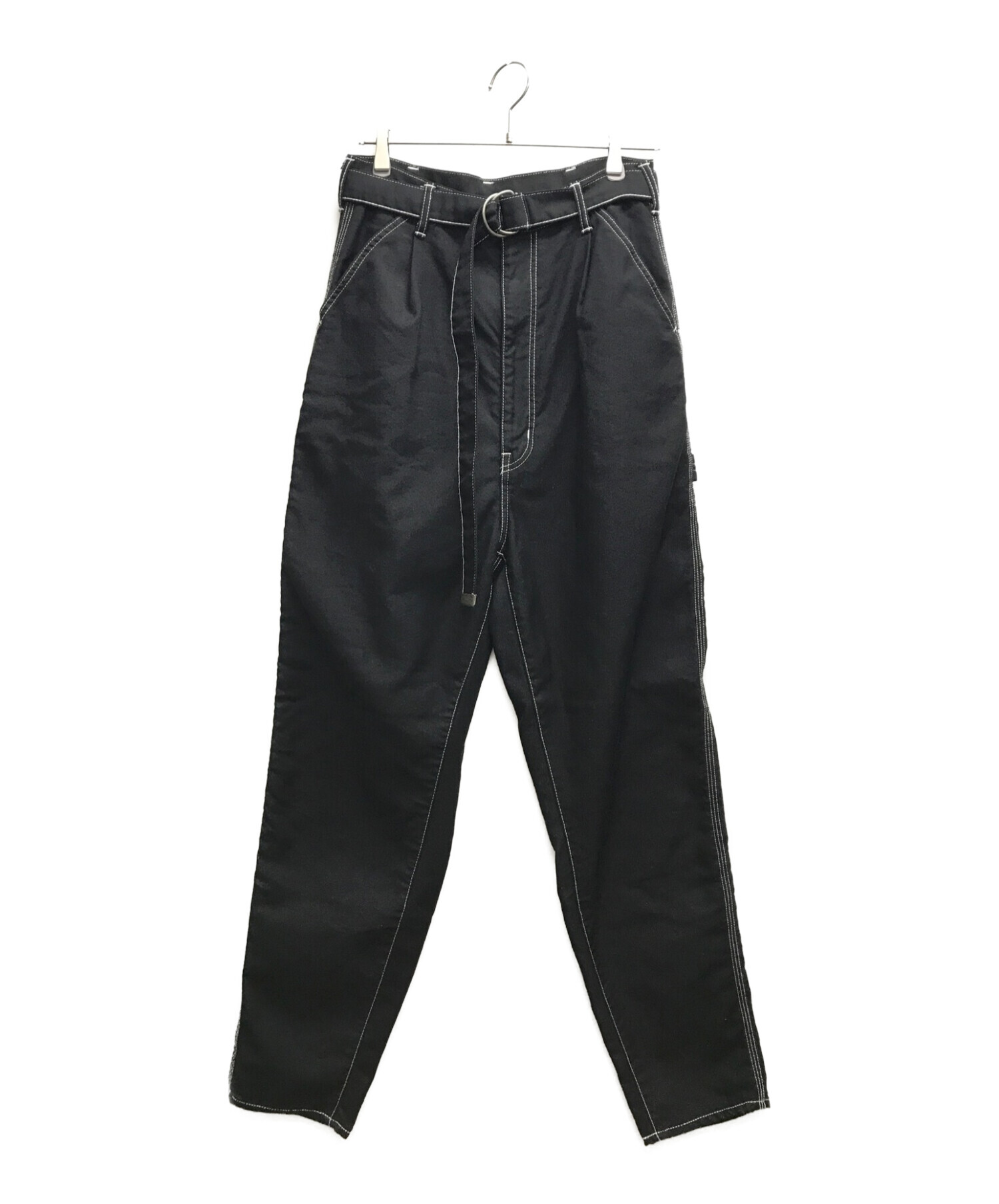 中古・古着通販】doublet (ダブレット) HEAVY TWILL HIGH WAIST WIDE TAPERED TROUSERS ブラック  サイズ:SMALL｜ブランド・古着通販 トレファク公式【TREFAC FASHION】スマホサイト