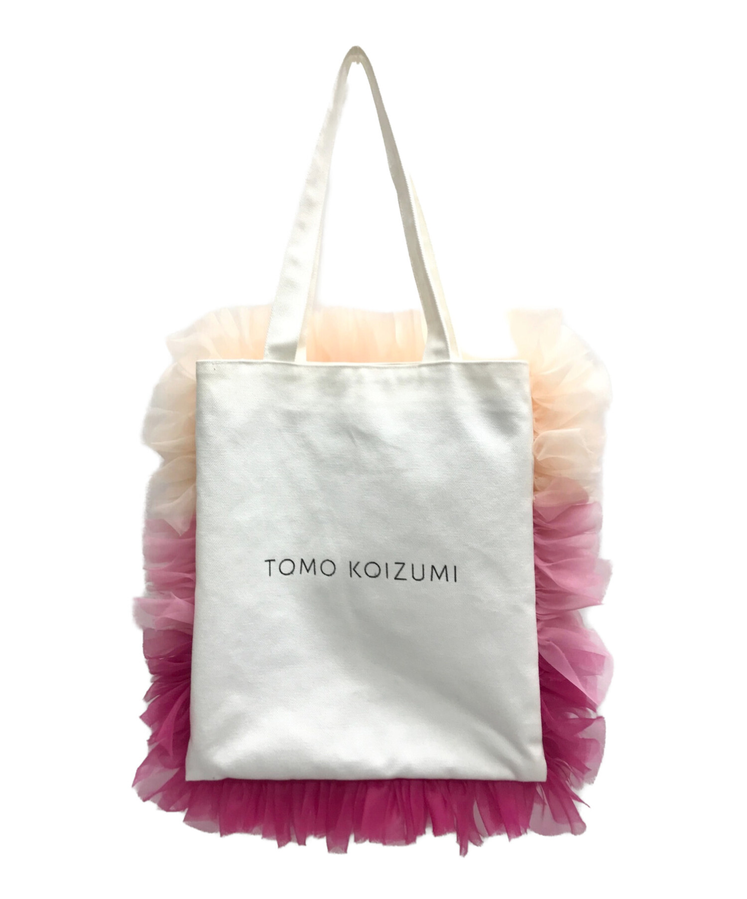 中古・古着通販】TOMO KOIZUMI (トモコイズミ) フリルトートバッグ ピンク×ホワイト｜ブランド・古着通販 トレファク公式【TREFAC  FASHION】スマホサイト