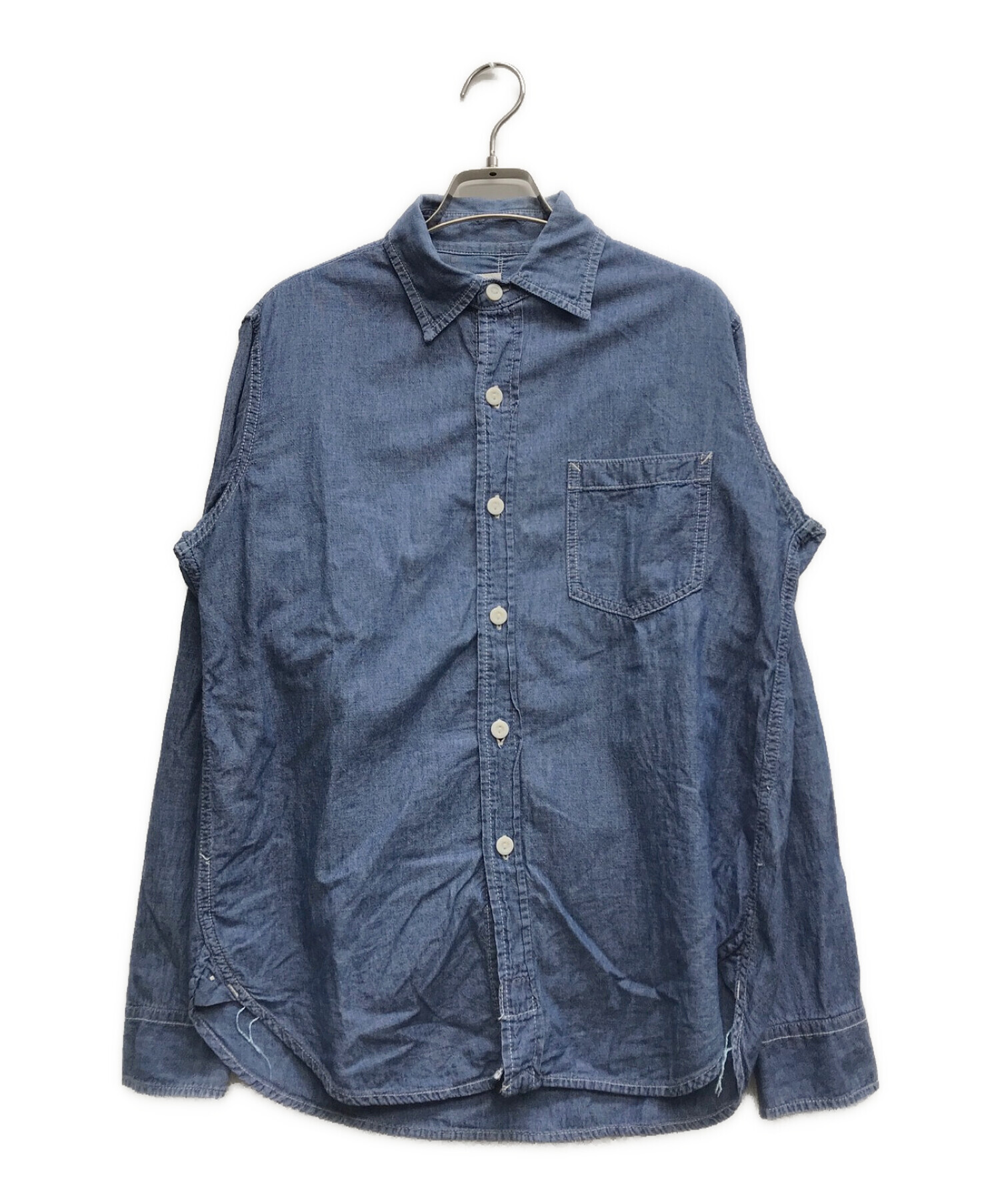 POST O'ALLS (ポストオーバーオールズ) シャンブレーシャツ ブルー サイズ:S