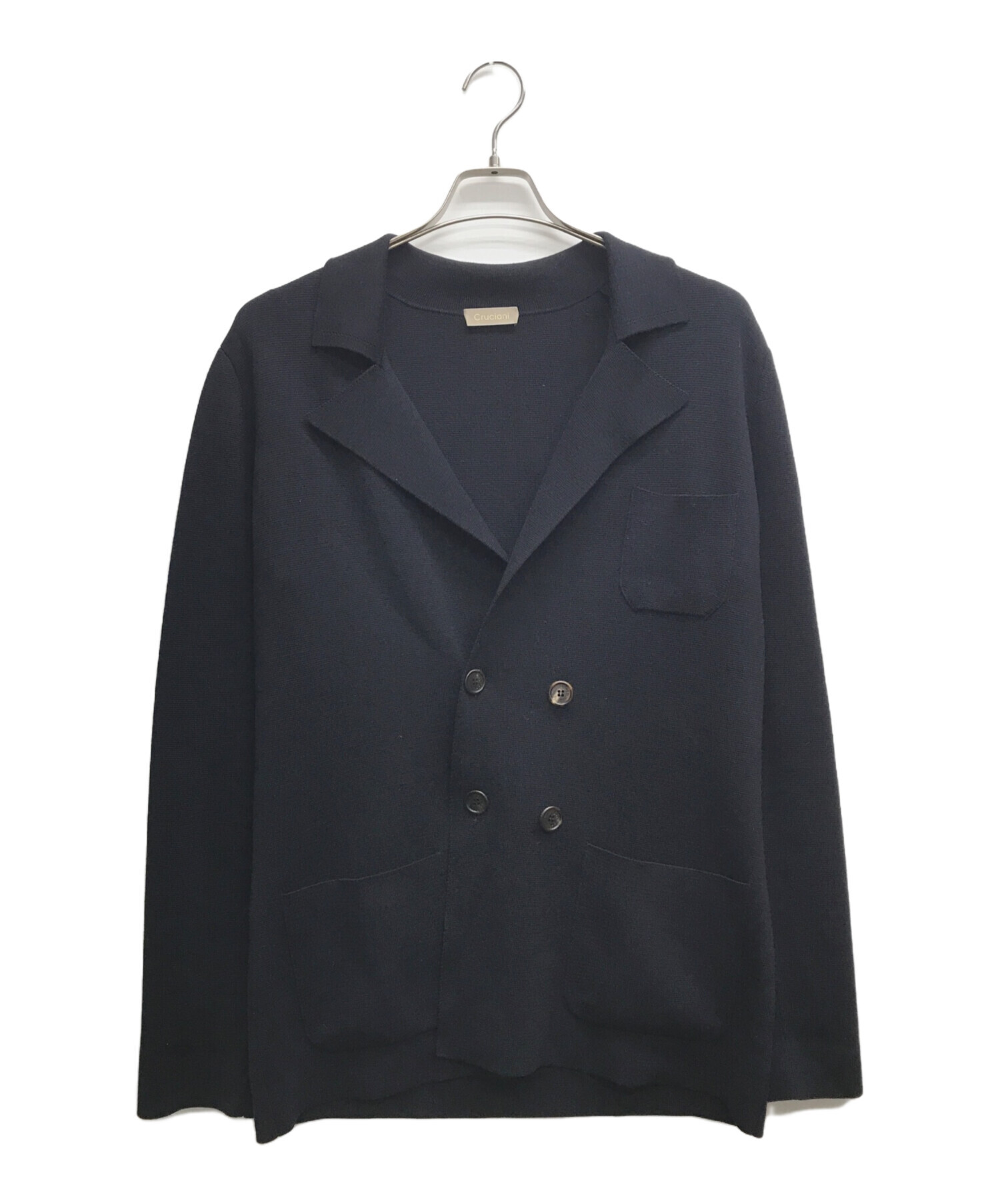 Cruciani (クルチアーニ) double breasted wool knit jacket/ダブル ブレステッド ウール ニット ジャケット  ブラック サイズ:50