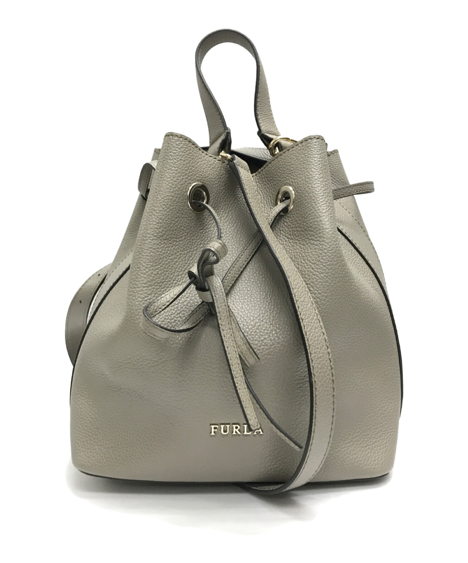 FURLA (フルラ) 2WAY巾着バッグ グレー