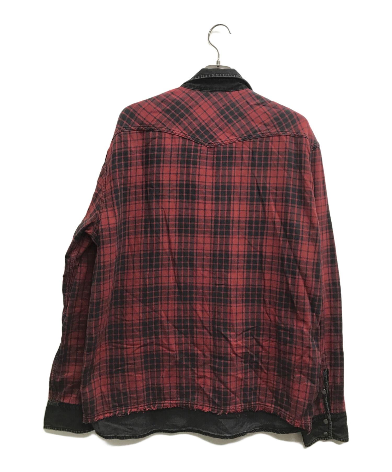 中古・古着通販】DIESEL (ディーゼル) リバーシブルデニムチェックシャツ ブラック×レッド サイズ:XXL｜ブランド・古着通販  トレファク公式【TREFAC FASHION】スマホサイト