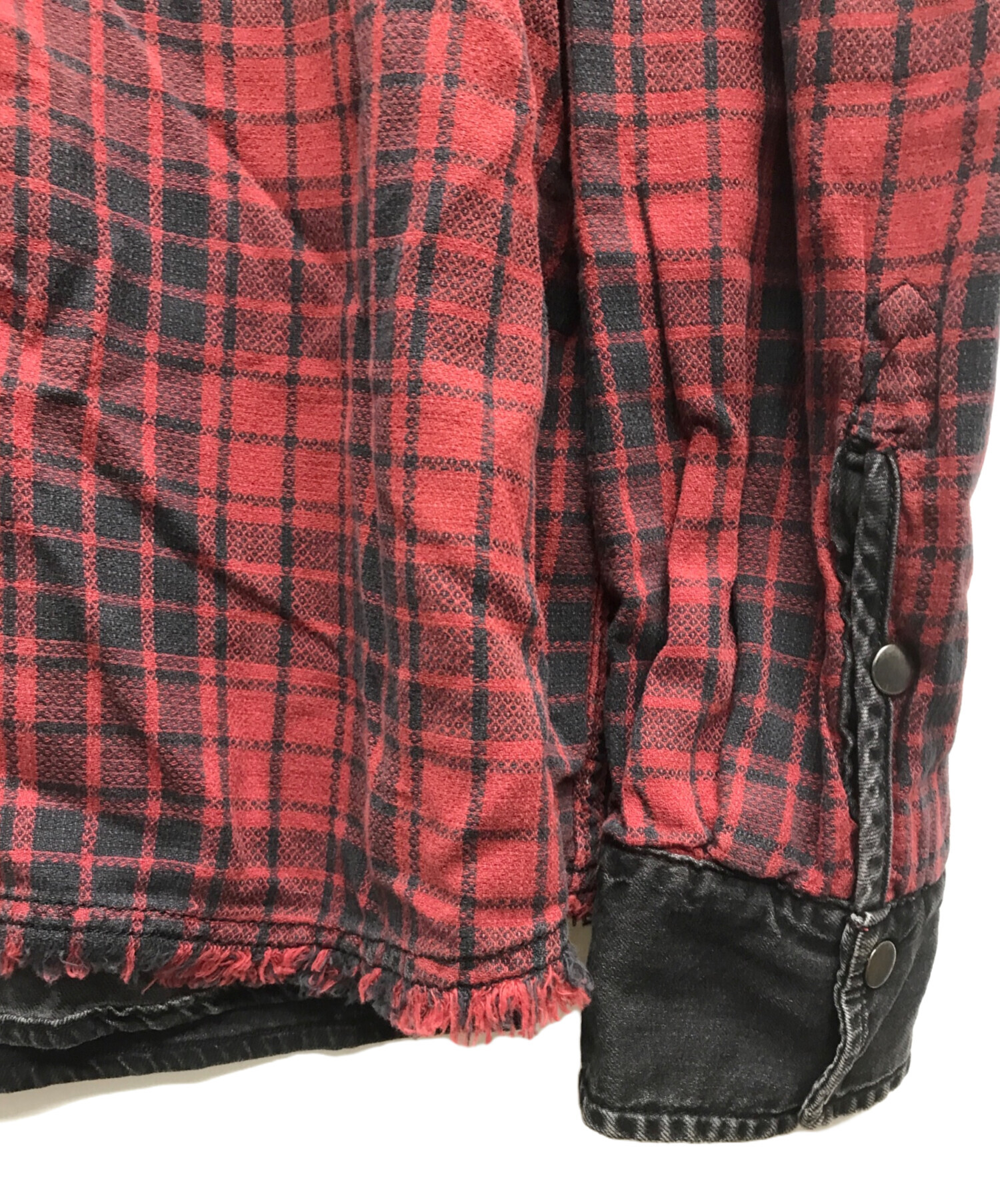 中古・古着通販】DIESEL (ディーゼル) リバーシブルデニムチェックシャツ ブラック×レッド サイズ:XXL｜ブランド・古着通販  トレファク公式【TREFAC FASHION】スマホサイト