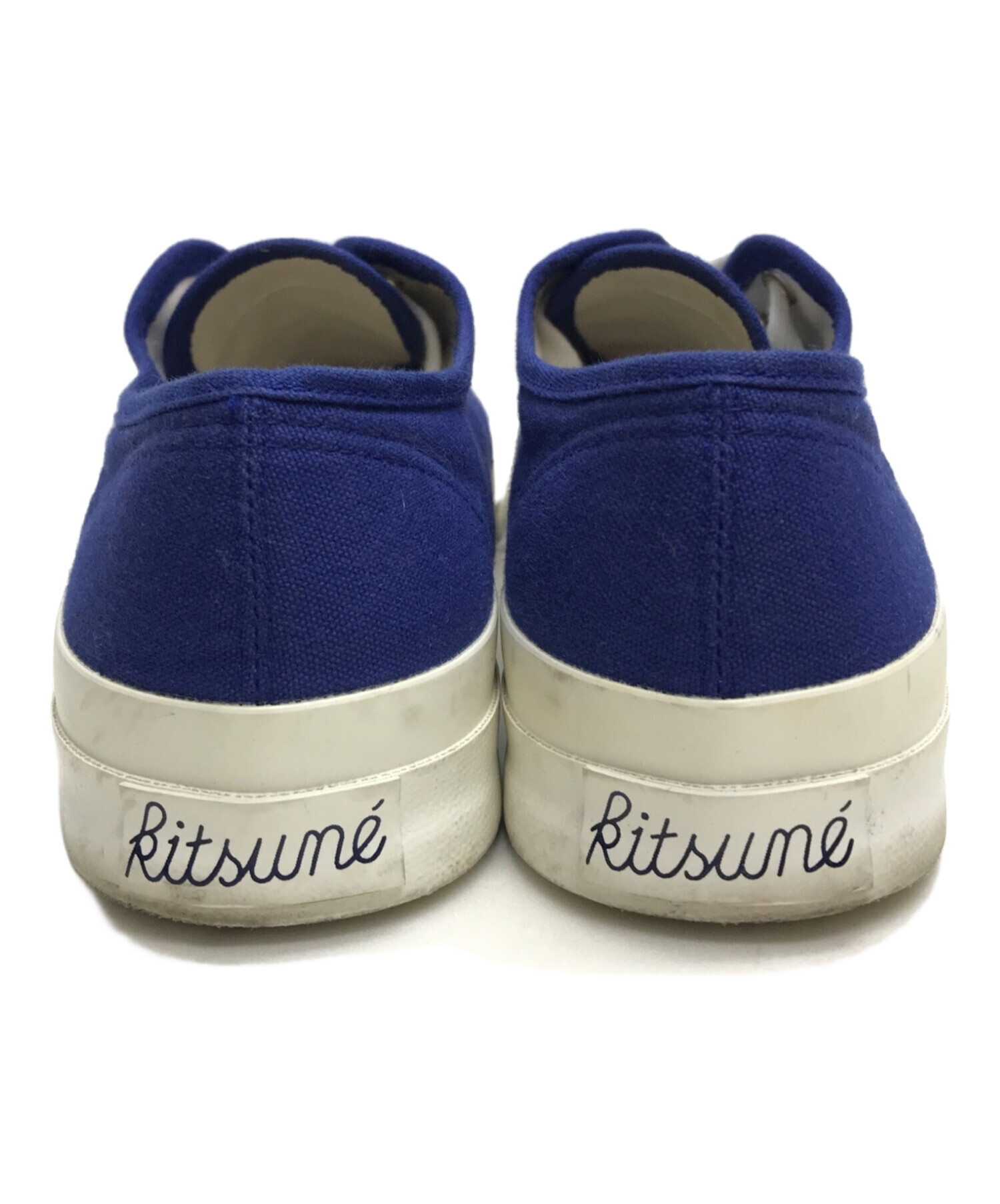 maison kitsune (メゾンキツネ) キャンバススニーカー ブルー サイズ:26cm