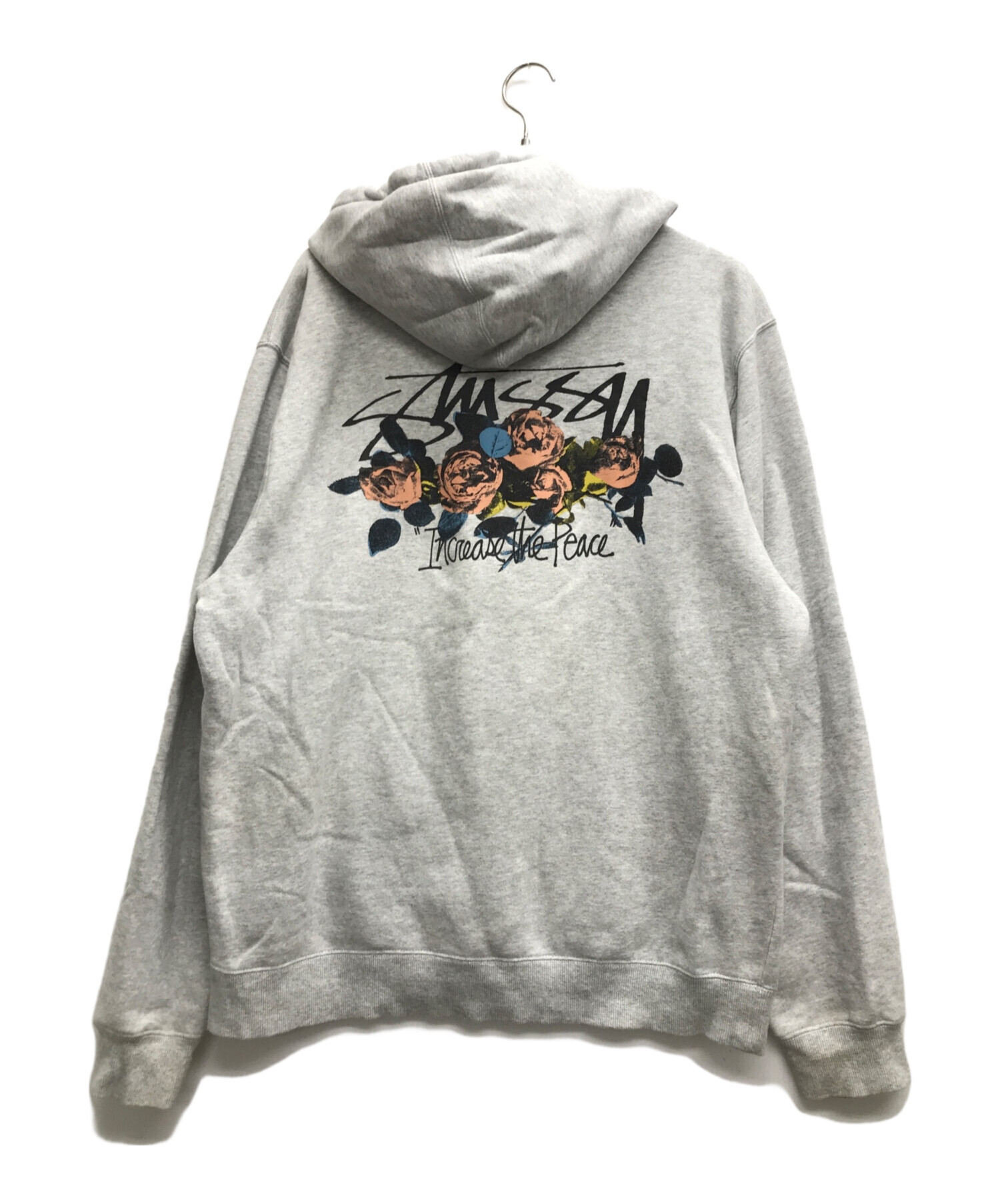 stussy (ステューシー) ローズプリントパーカー グレー サイズ:XL