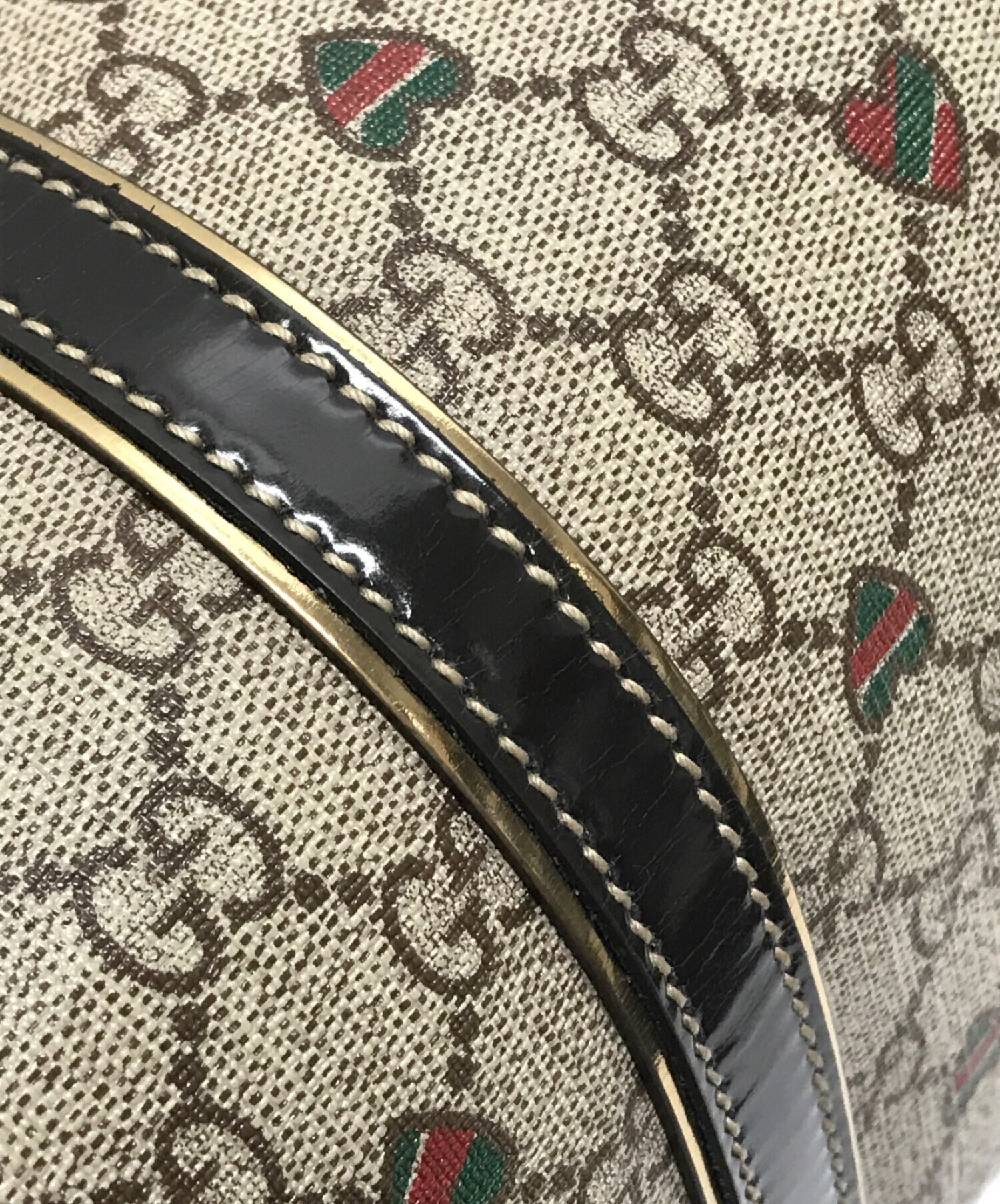 中古・古着通販】GUCCI (グッチ) ハートプリントボストンバッグ ベージュ×ブラック｜ブランド・古着通販 トレファク公式【TREFAC  FASHION】スマホサイト