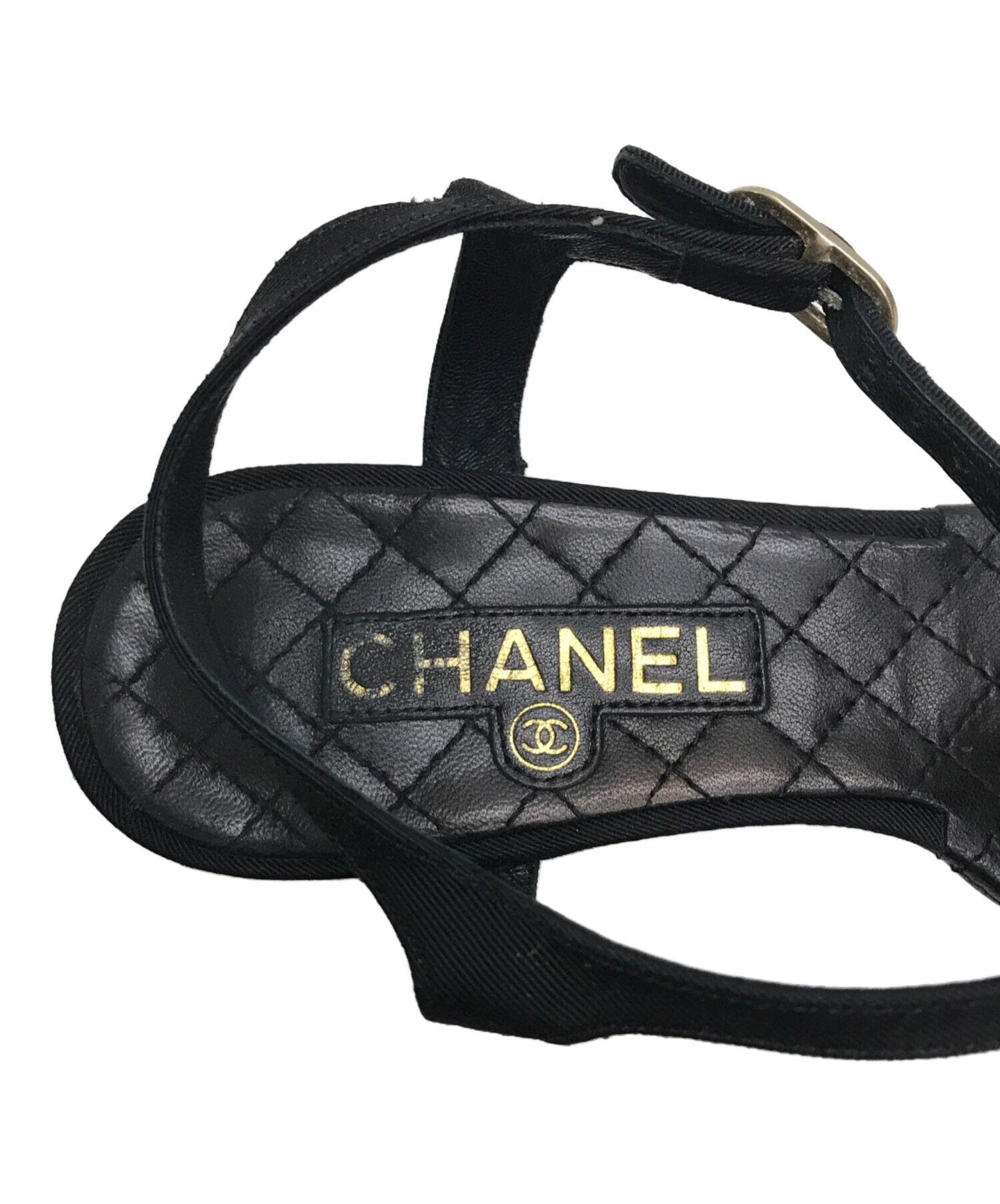 CHANEL (シャネル) チェーンモチーフトングサンダル ブラック サイズ:36