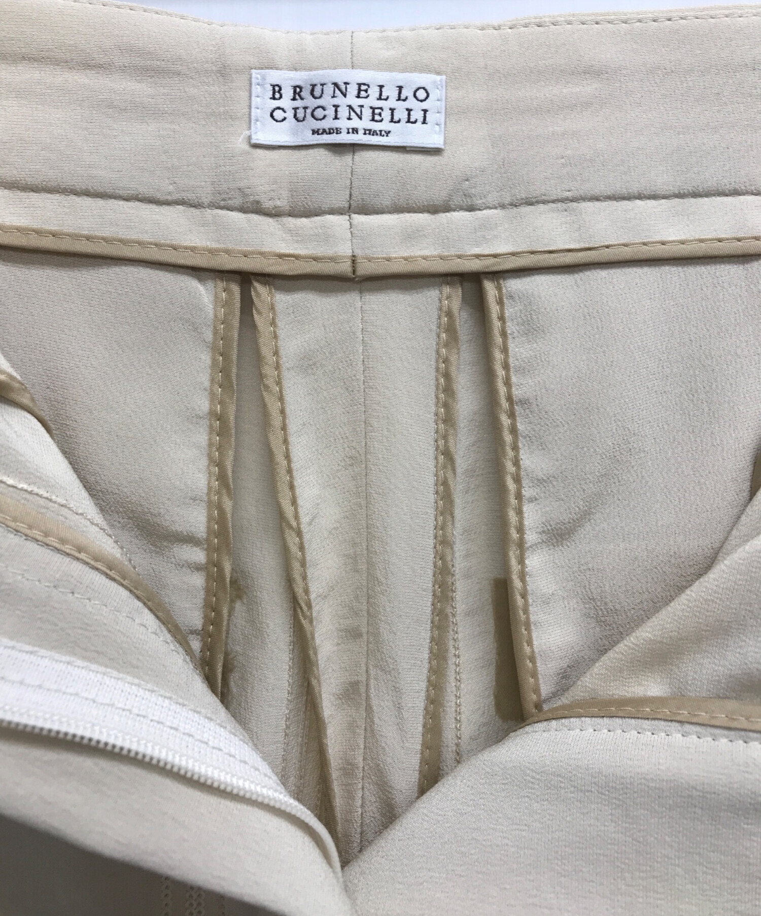 BRUNELLO CUCINELLI (ブルネロクチネリ) シルクパンツ アイボリー サイズ:40