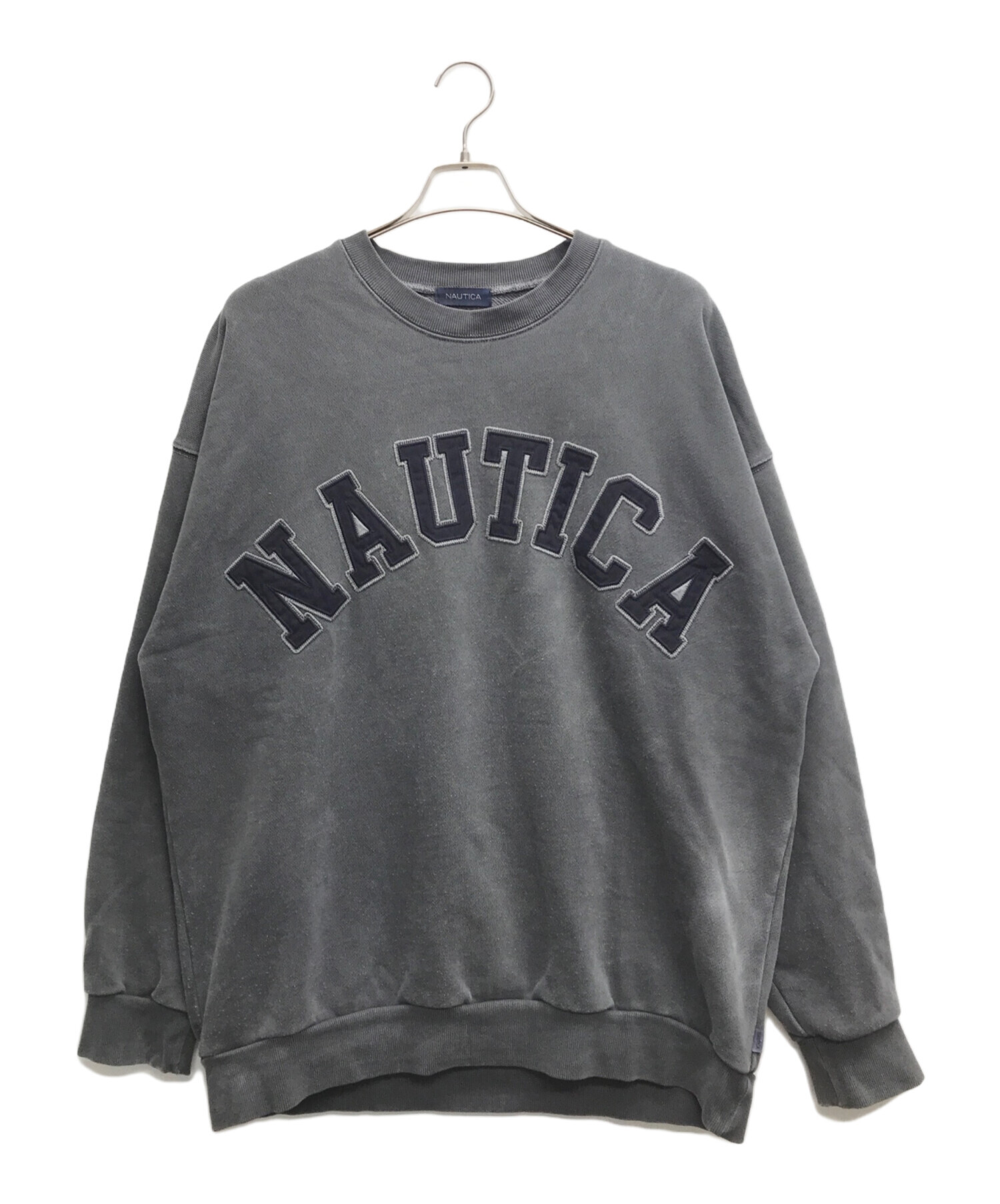 NAUTICA (ノーティカ) Pigment Dyed アーチロゴスウェット/ピグメント ダイド アーチロゴスウェット グレー サイズ:XL