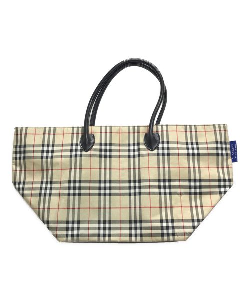 【中古・古着通販】BURBERRY BLUE LABEL (バーバリーブルーレーベル) ノバチェックナイロントートバッグ ベージュ｜ブランド・古着通販  トレファク公式【TREFAC FASHION】スマホサイト