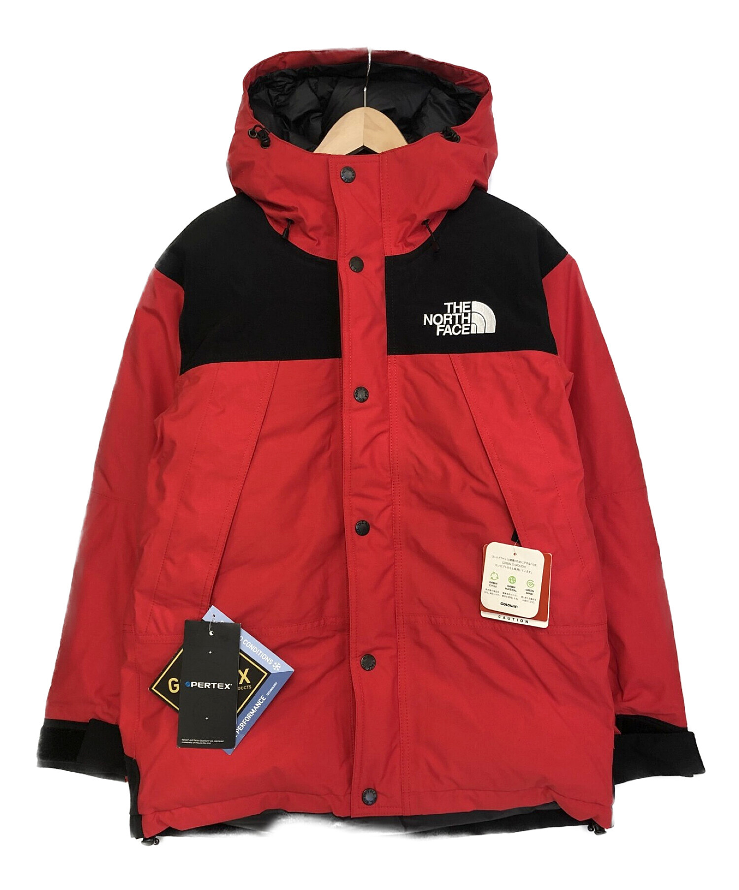 THE NORTH FACE (ザ ノース フェイス) マウンテンダウンジャケット レッド×ブラック サイズ:S