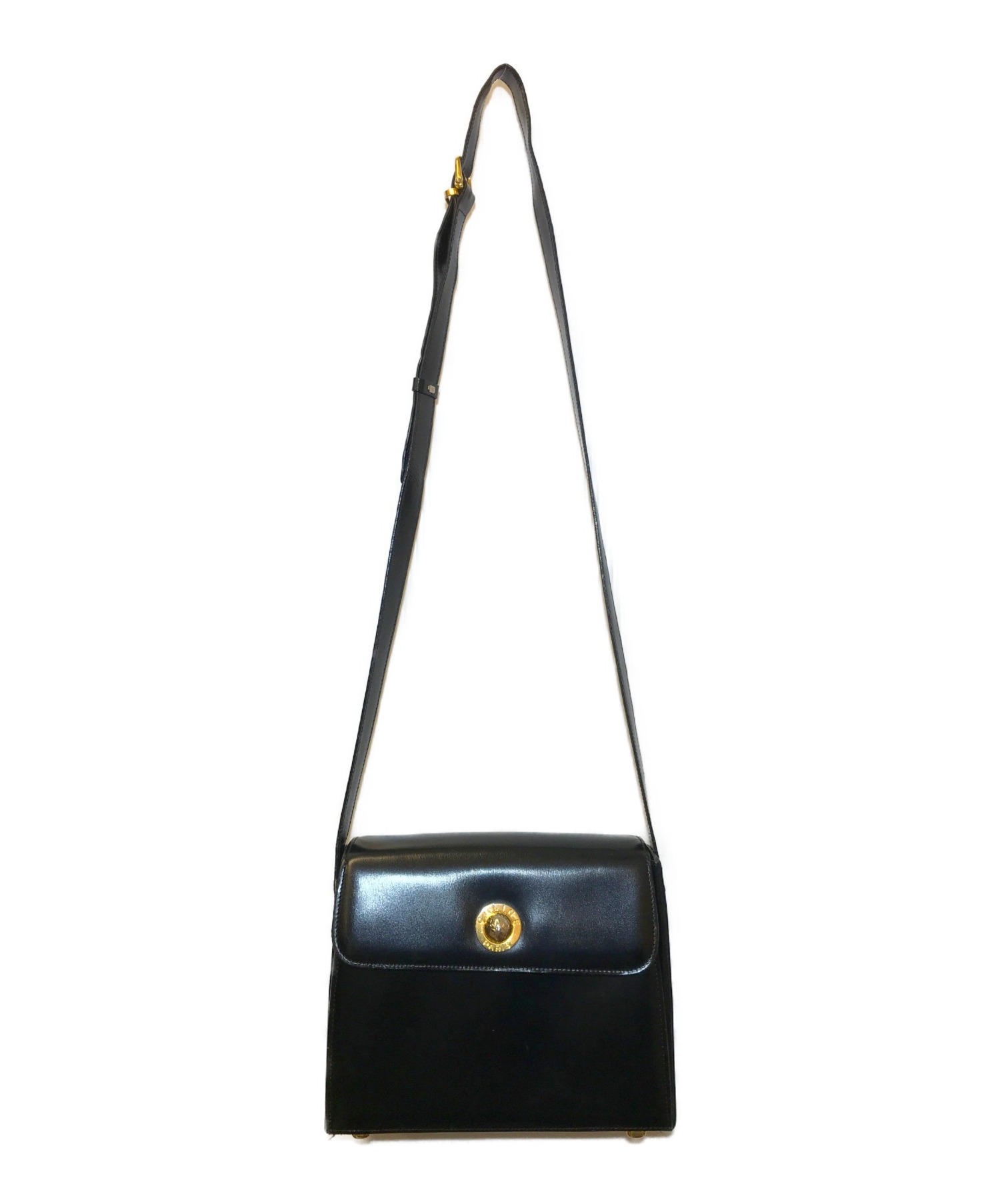 CELINE (セリーヌ) [OLD]オールド金釦スターボールショルダーバッグ ブラック ririジップ M95＊　STAR BALL