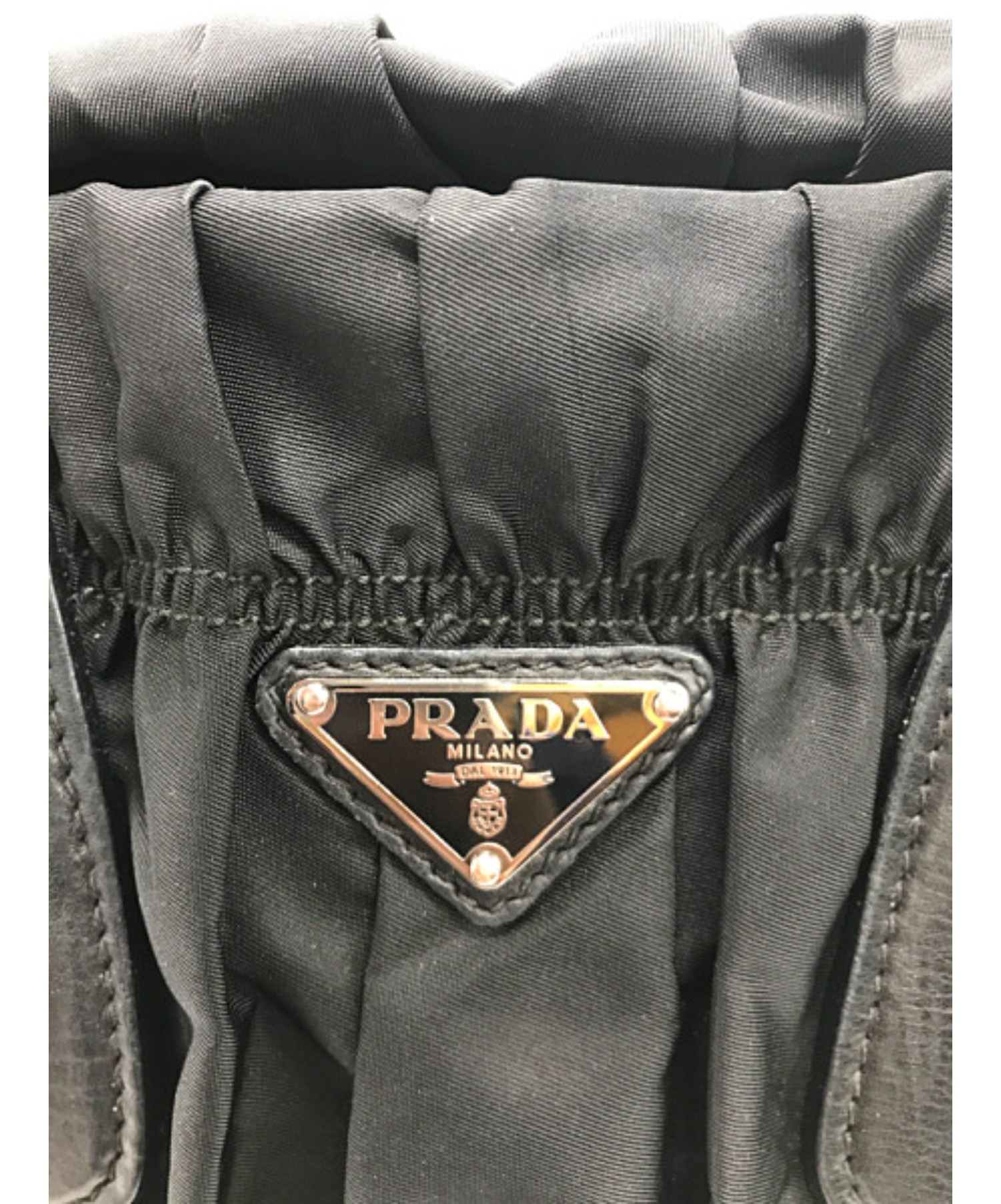 PRADA (プラダ) ギャザーデザイン2WAYバッグ ブラック