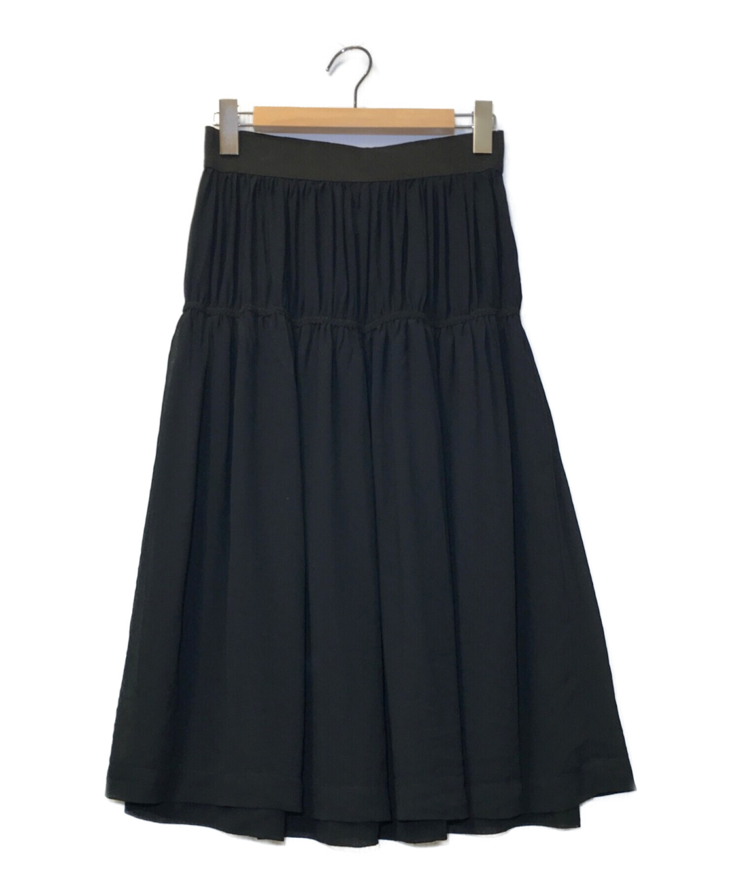 COMME des GARCONS (コムデギャルソン) 製品染めシースルースカート ブラック サイズ:S