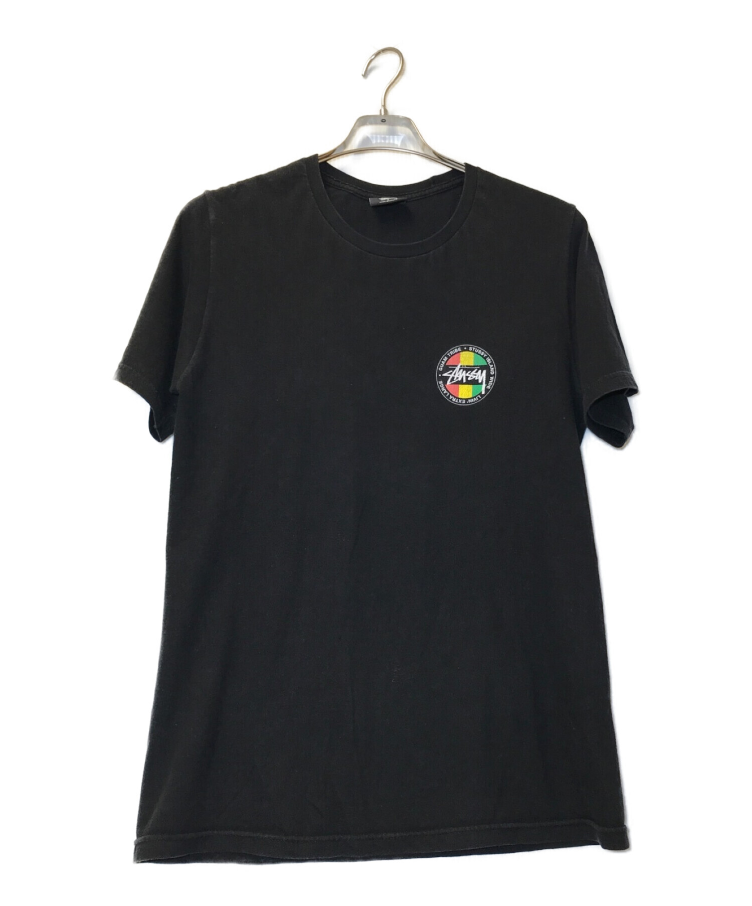 stussy (ステューシー) ラスタカラーロゴプリントTシャツ ブラック サイズ:S