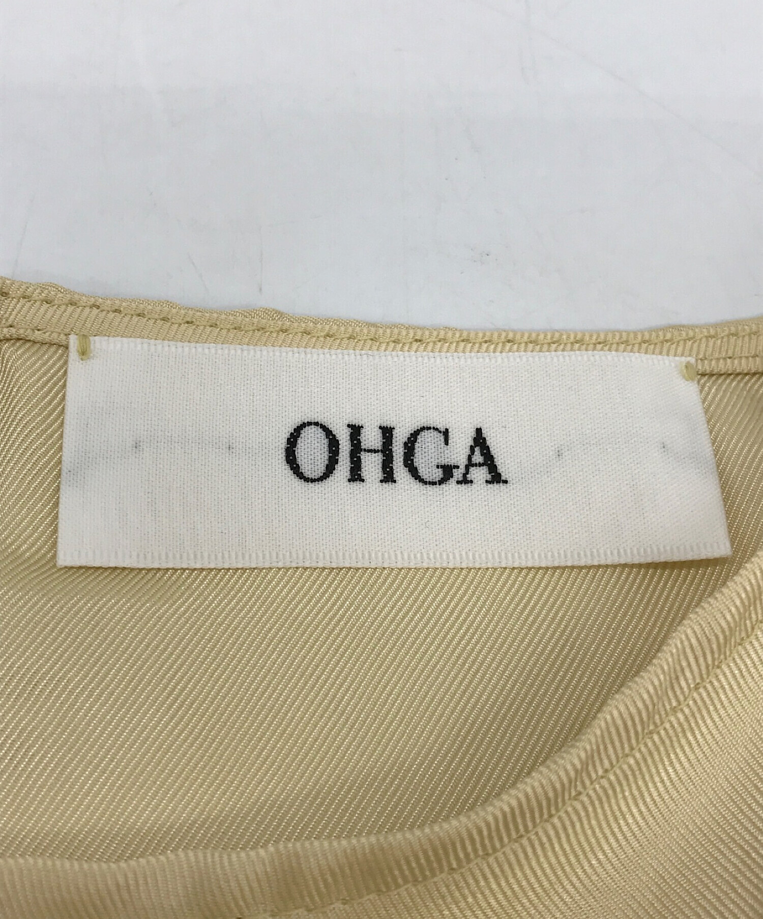 中古・古着通販】OHGA (オオガ) サイドリボンブラウス イエロー サイズ