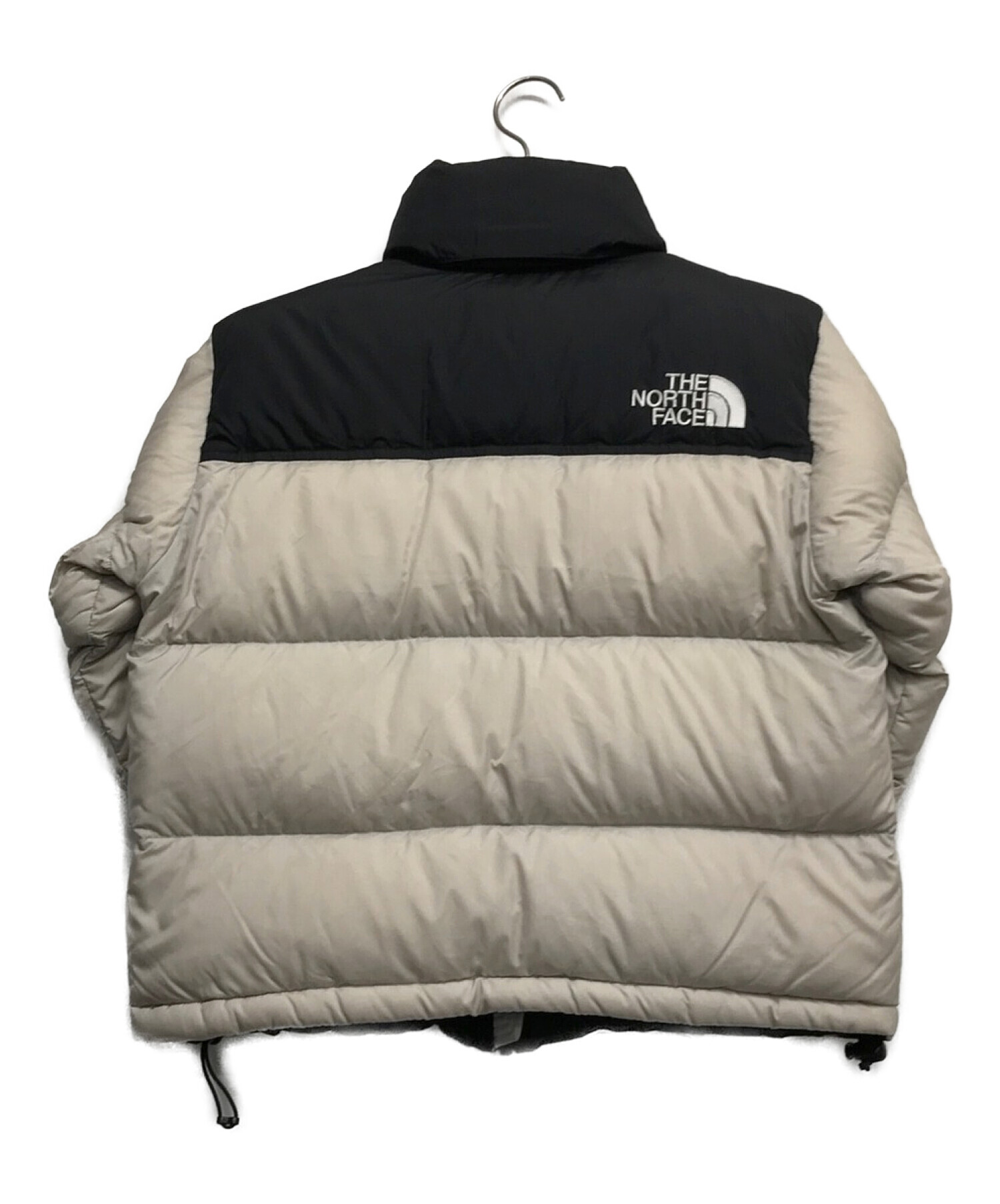 THE NORTH FACE (ザ ノース フェイス) ショートヌプシダウンジャケット ベージュ×ブラック サイズ:S