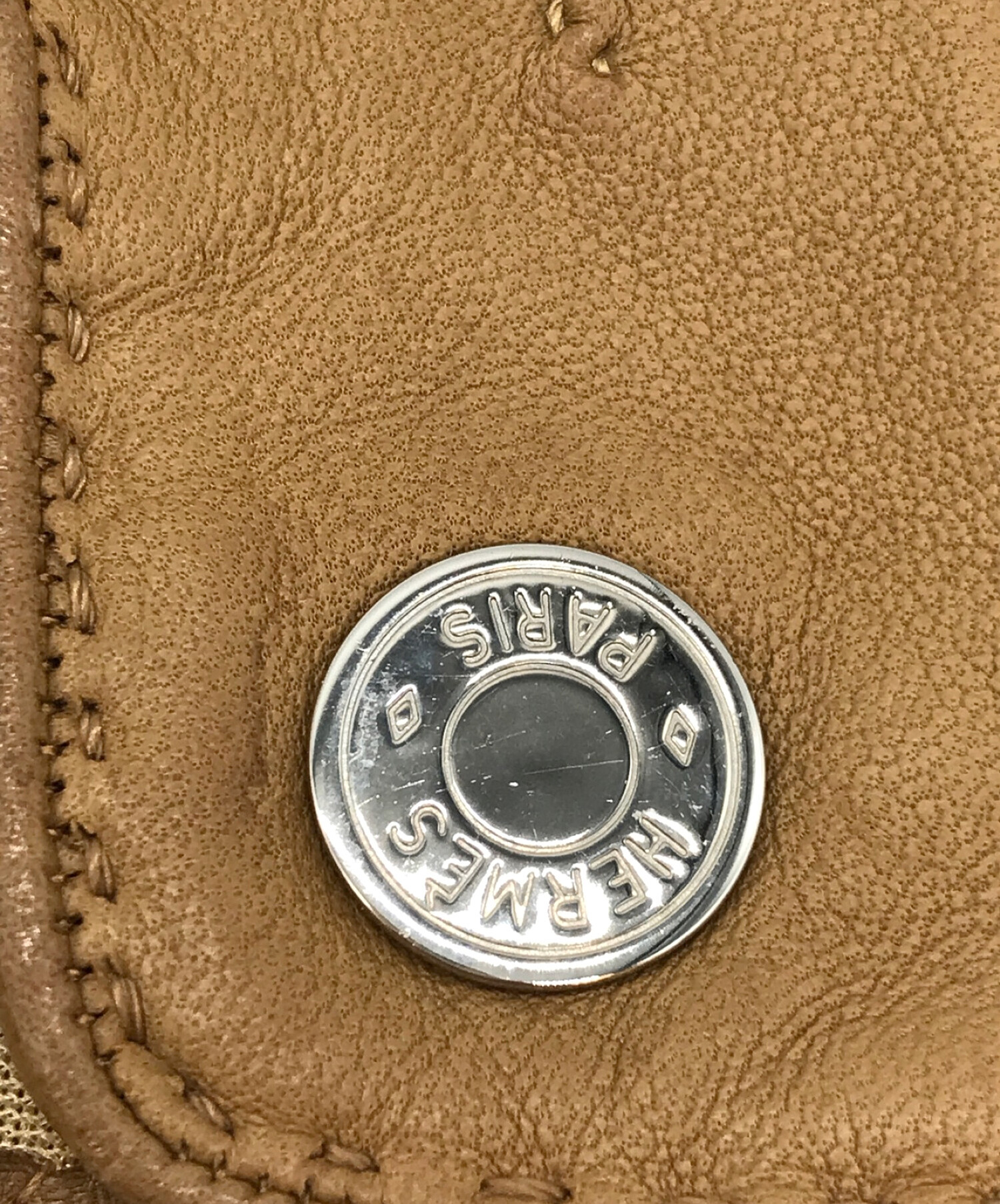 中古・古着通販】HERMES (エルメス) レザーグローブ ベージュ