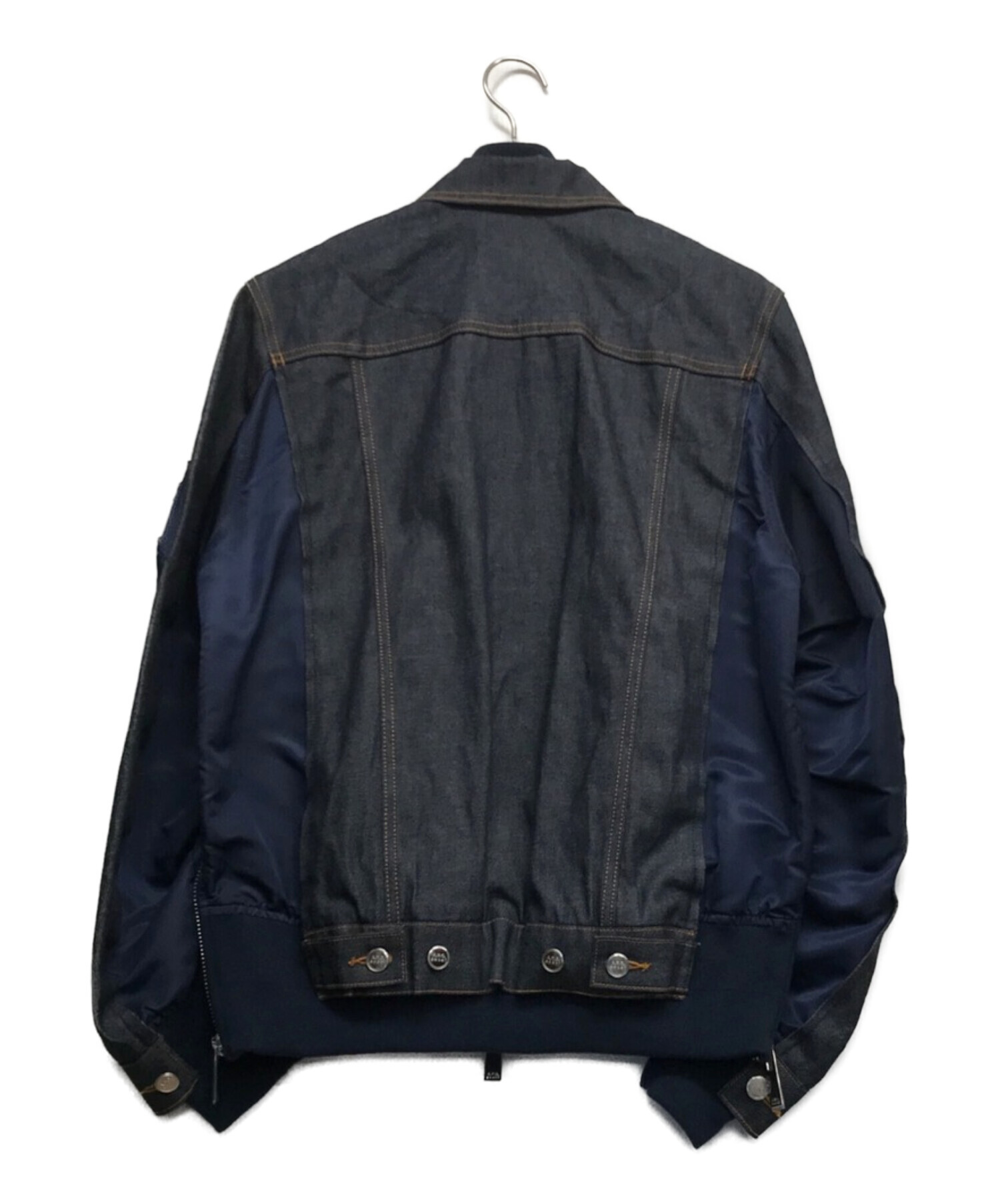 A.P.C.×sacai (アーペーセー×サカイ) コラボドッキングデニムMA-1ジャケット インディゴ サイズ:XS