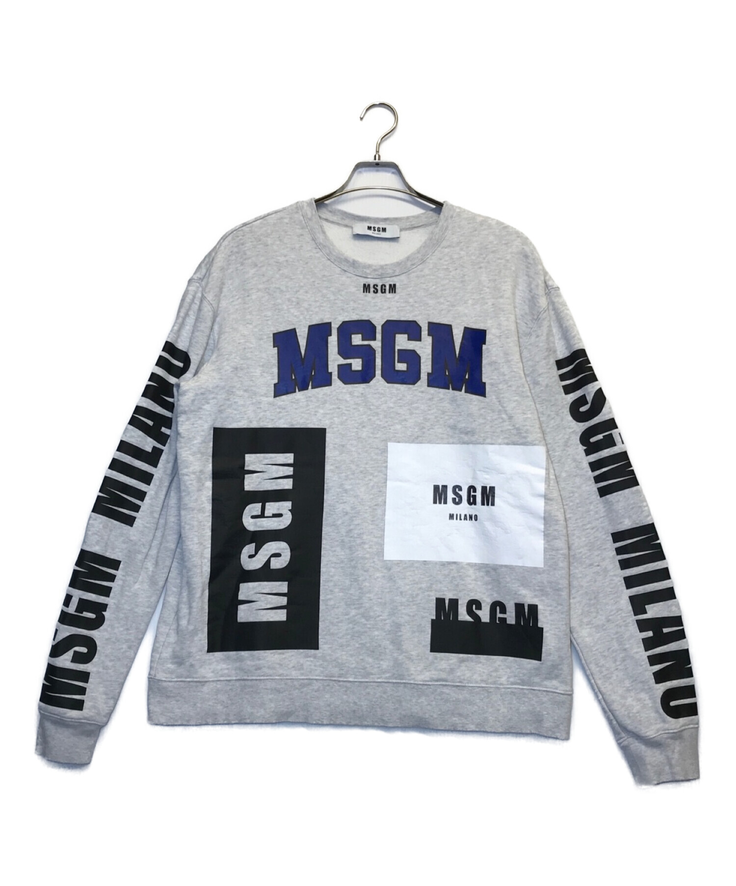 中古・古着通販】MSGM (エムエスジーエム) ロゴスウェット グレー