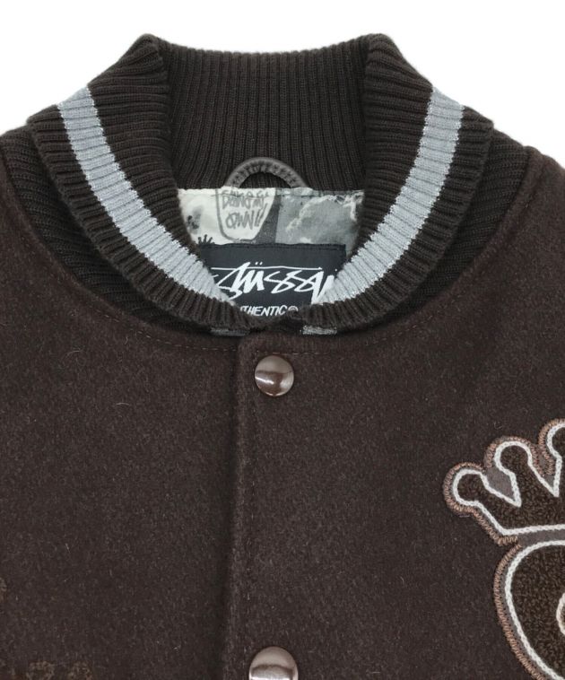 中古・古着通販】stussy (ステューシー) レザースタジャン ブラウン