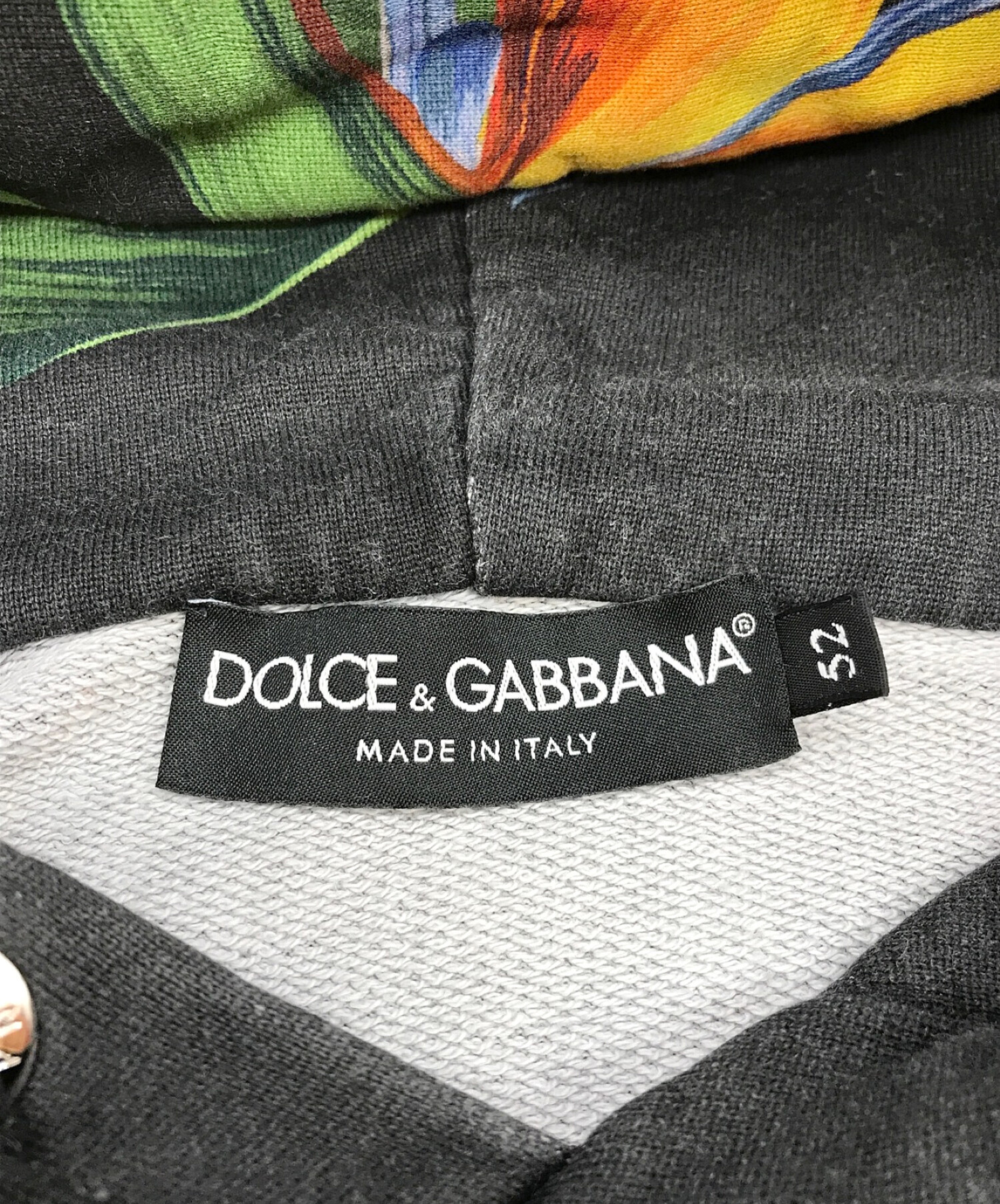 DOLCE & GABBANA (ドルチェ＆ガッバーナ) ストレリチア柄パーカー グレー サイズ:52