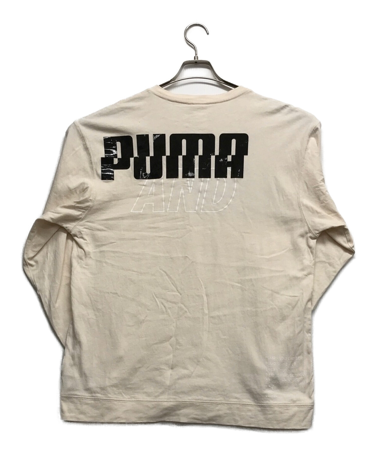 PUMA×WIND AND SEA (プーマ×ウィンダンシー) 長袖Tシャツ ベージュ サイズ:M