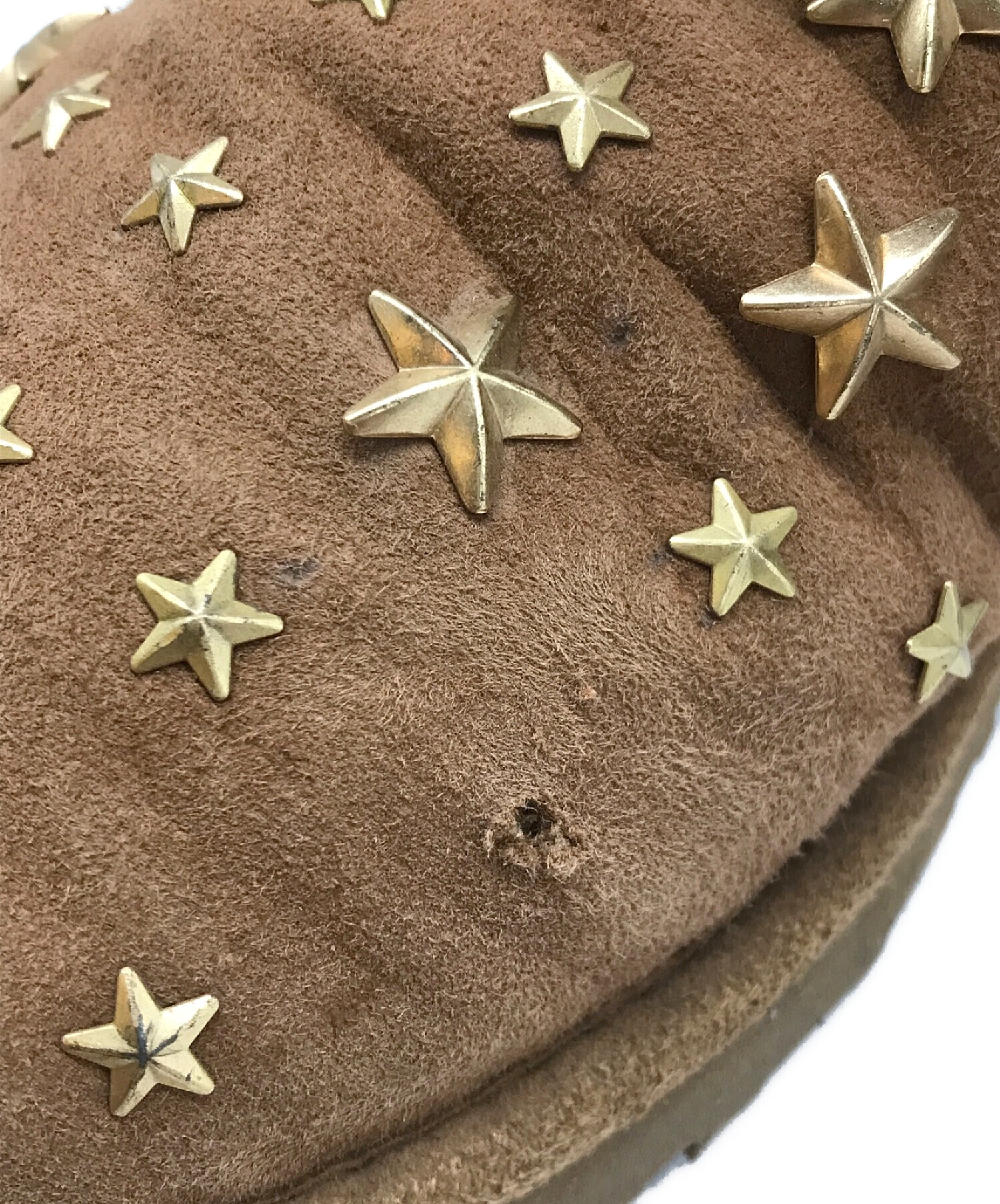 UGG×JIMMY CHOO (アグ ジミーチュウ) スタースタッズフリンジムートンブーツ ブラウン サイズ:US7/UK5.5/EU38