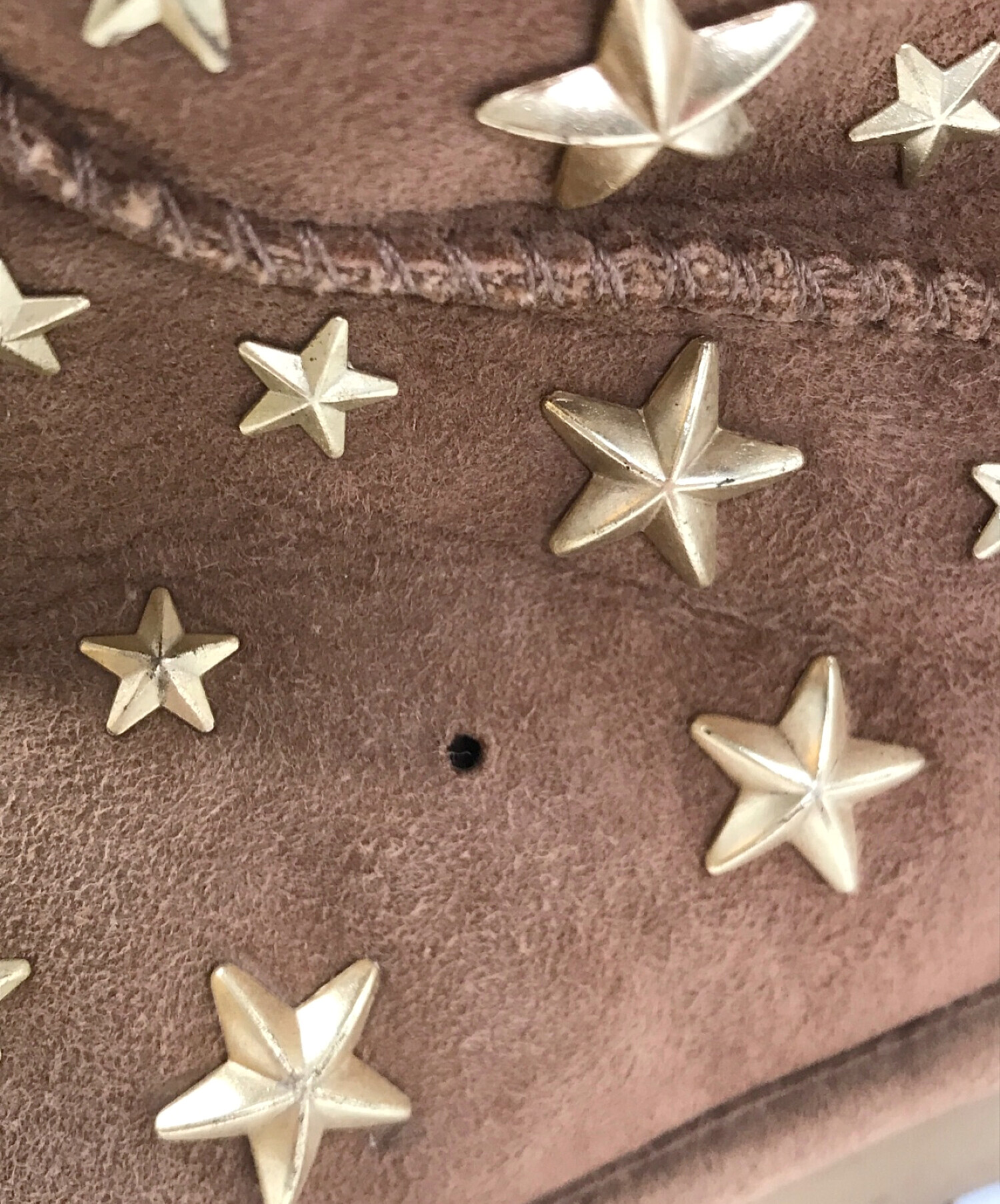 UGG×JIMMY CHOO (アグ ジミーチュウ) スタースタッズフリンジムートンブーツ ブラウン サイズ:US7/UK5.5/EU38