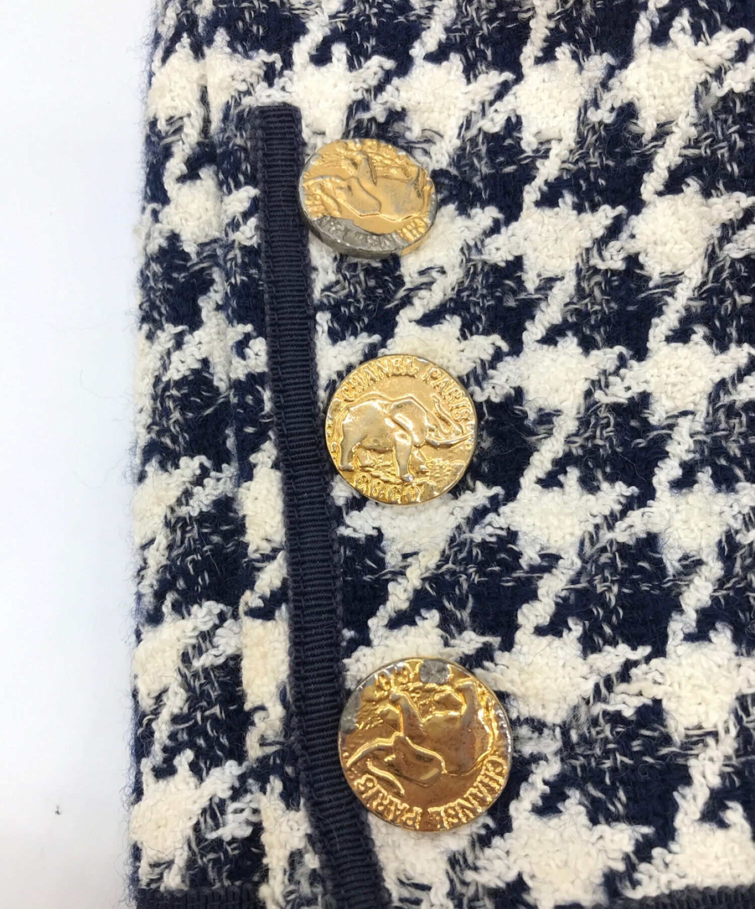 中古・古着通販】CHANEL (シャネル) ツイードセットアップ ネイビー