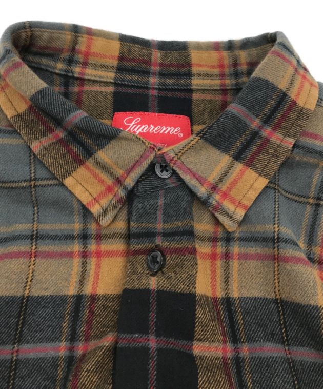 Supreme (シュプリーム) チェックフランネルシャツ ベージュ サイズ:L