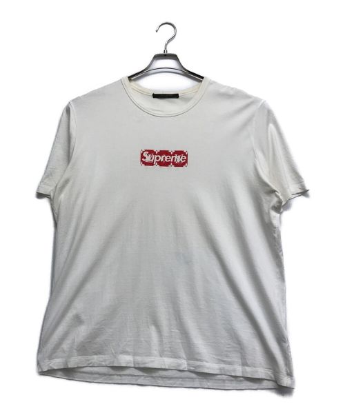 SUPREME シュプリーム 17AW ×LOUIS VUITTON Box Logo Tee モノグラムボックスロゴ半袖Tシャツ カットソー ホワイト HDY92WJCB