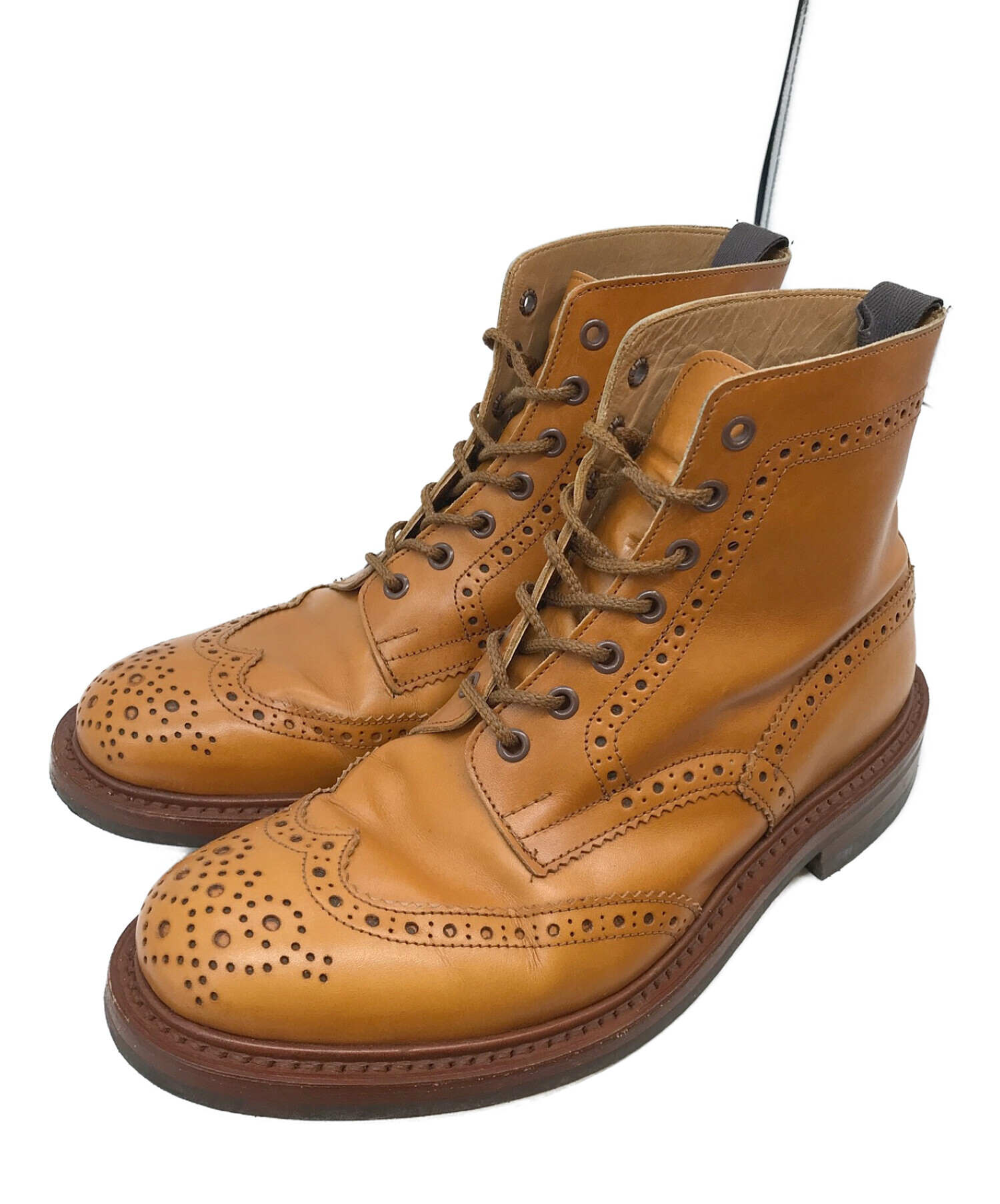 Tricker's (トリッカーズ) ウィングチップカントリーブーツ ブラウン サイズ:8 1/2