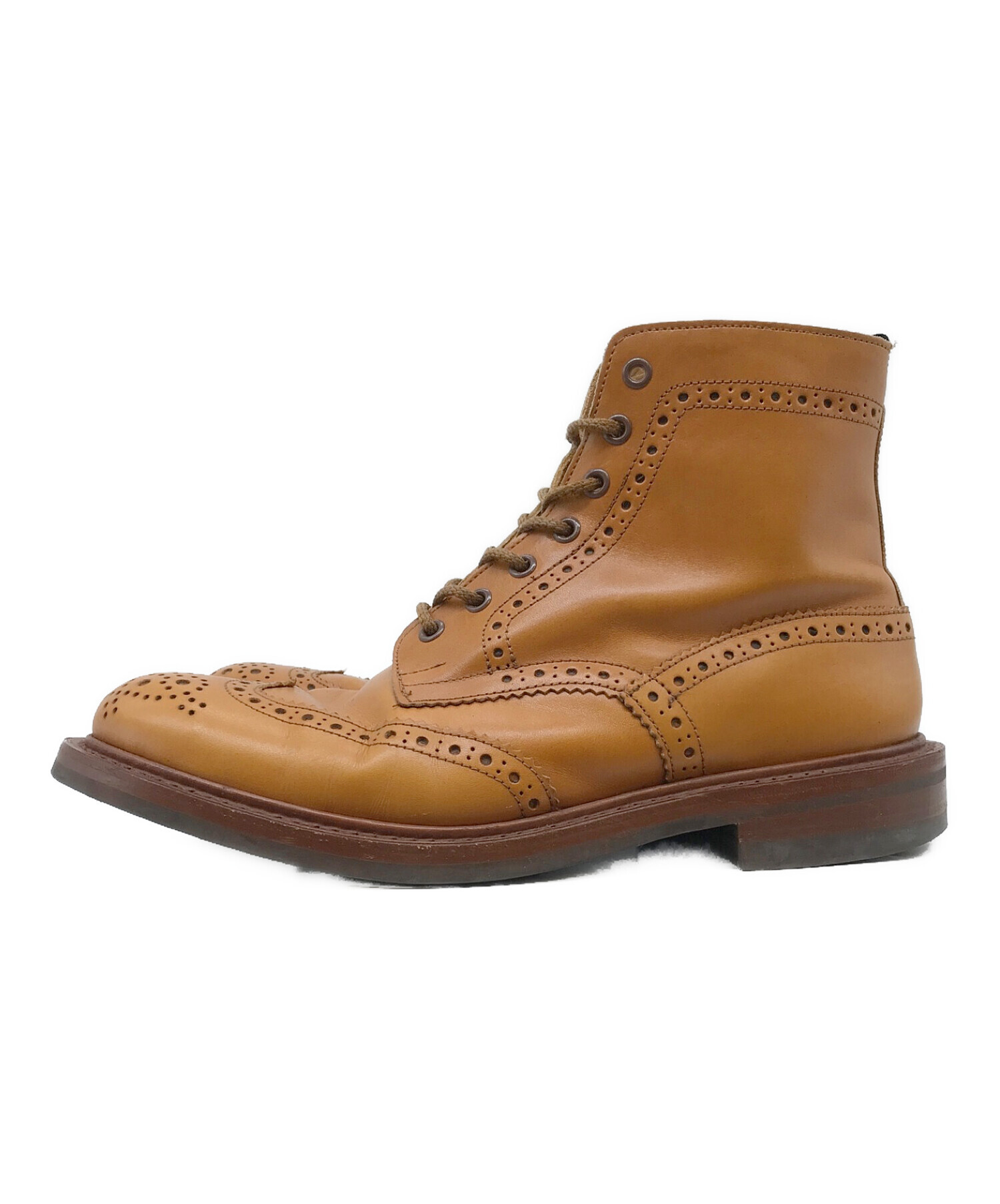 Tricker's (トリッカーズ) ウィングチップカントリーブーツ ブラウン サイズ:8 1/2