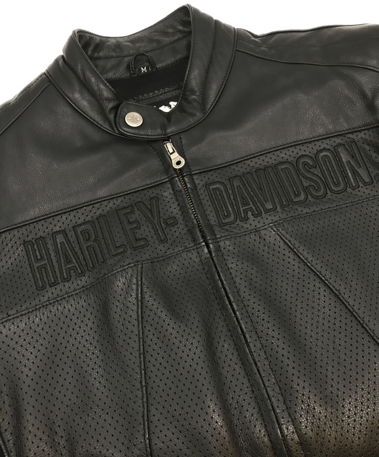 HARLEY-DAVIDSON (ハーレーダビッドソン) 切替レザーライダースジャケット ブラック サイズ:M