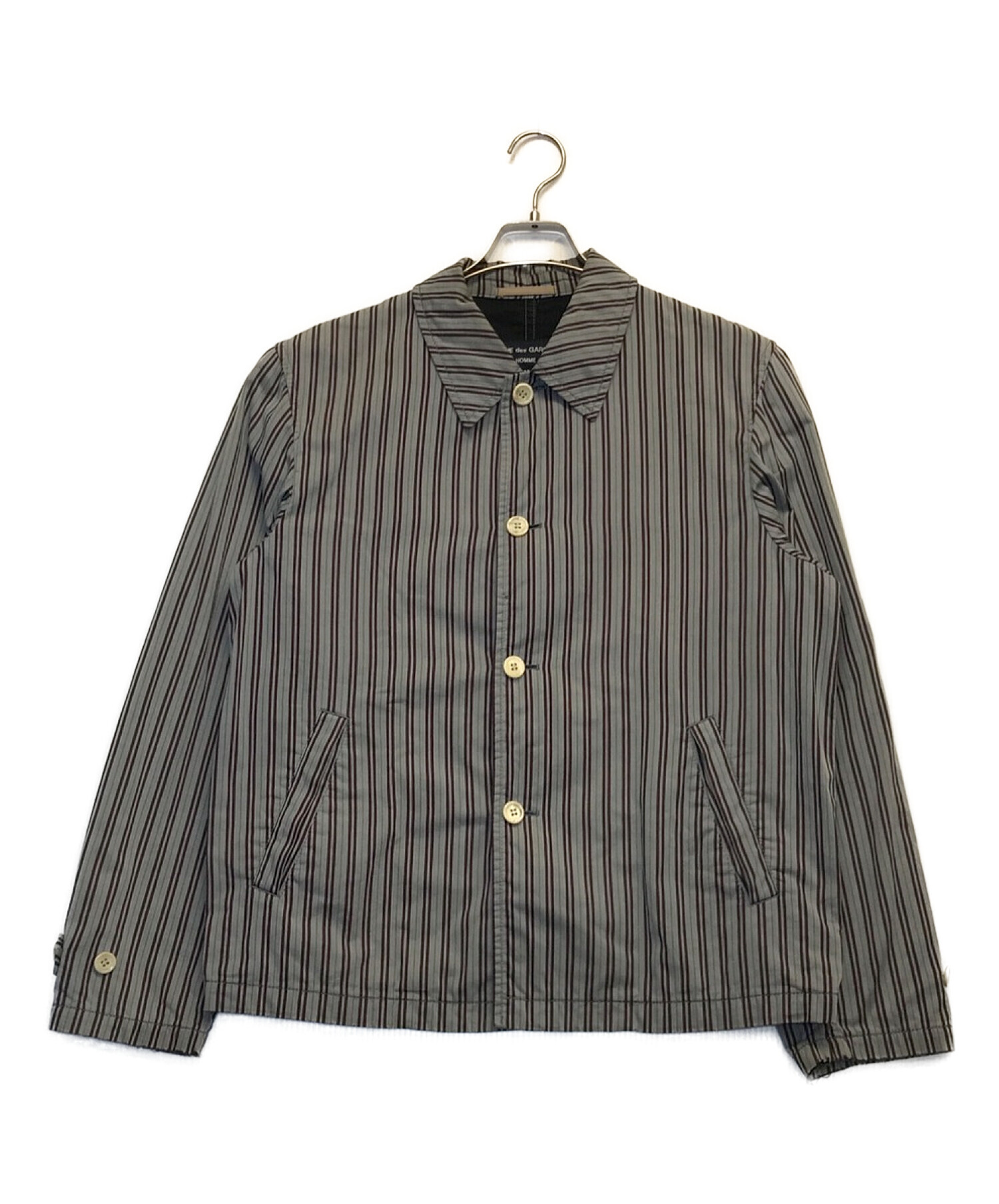 COMME des GARCONS HOMME (コムデギャルソン オム) ストライプジャケット グレー サイズ:M