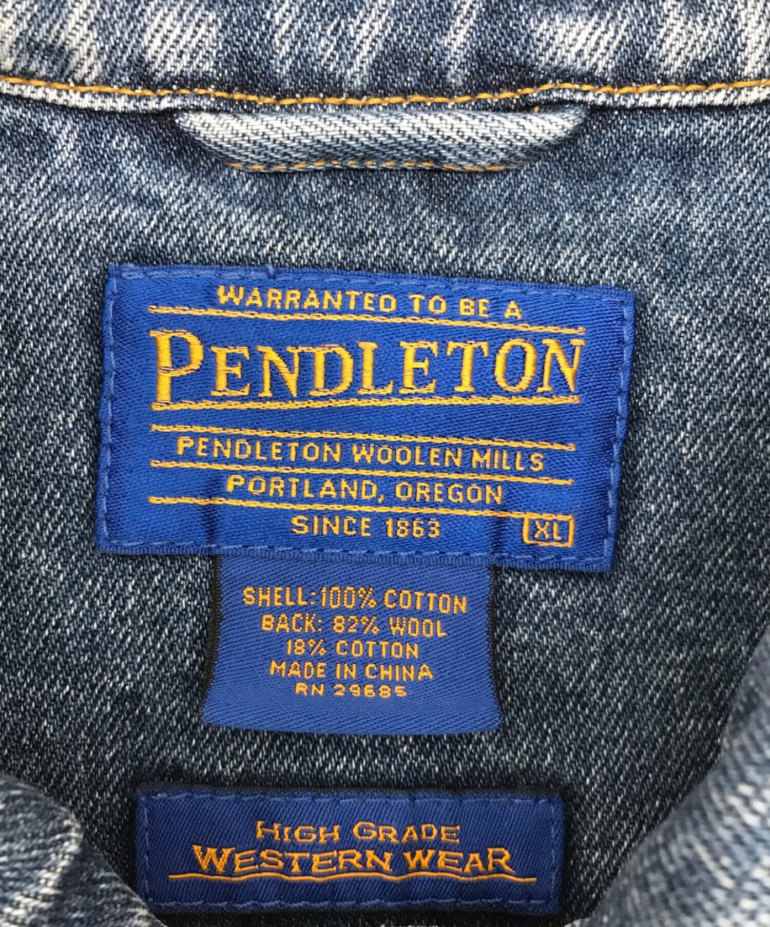 PENDLETON (ペンドルトン) ネイティブ柄デニムジャケット インディゴ サイズ:XL