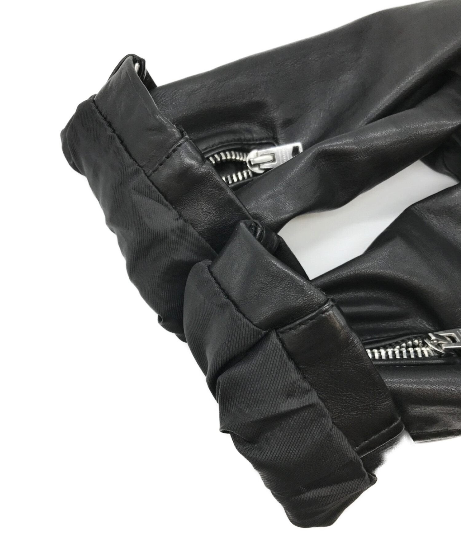 ALL SAINTS (オールセインツ) ラムレザーダブルライダースジャケット ブラック サイズ:EXTRA SMALL