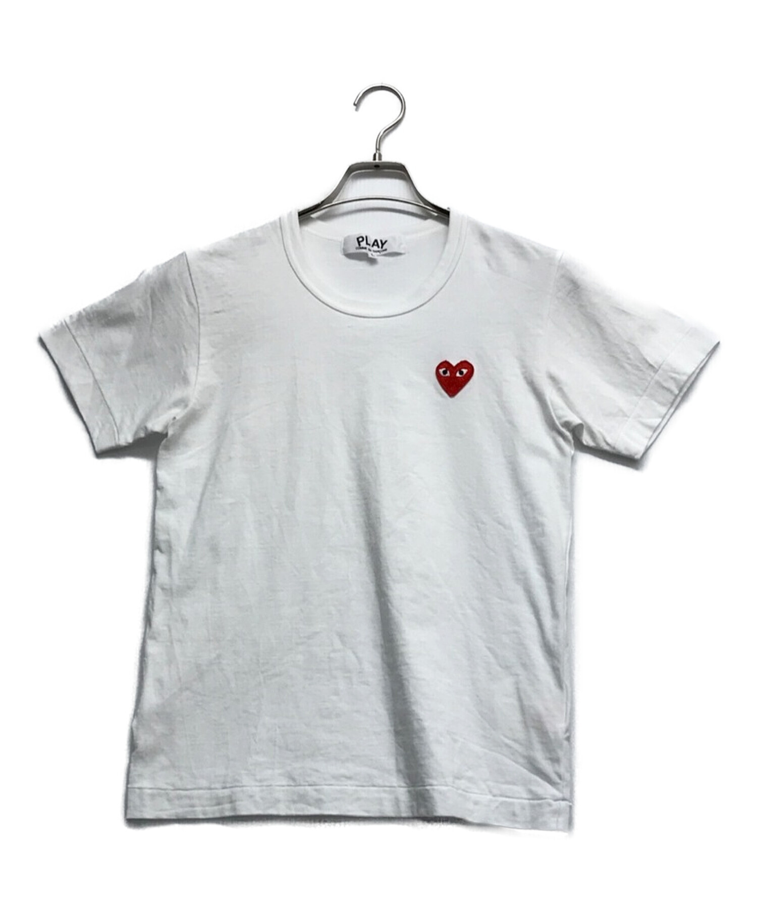 PLAY COMME des GARCONS (プレイ コムデギャルソン) ホワイト ハート パッチ Tシャツ ホワイト サイズ:L