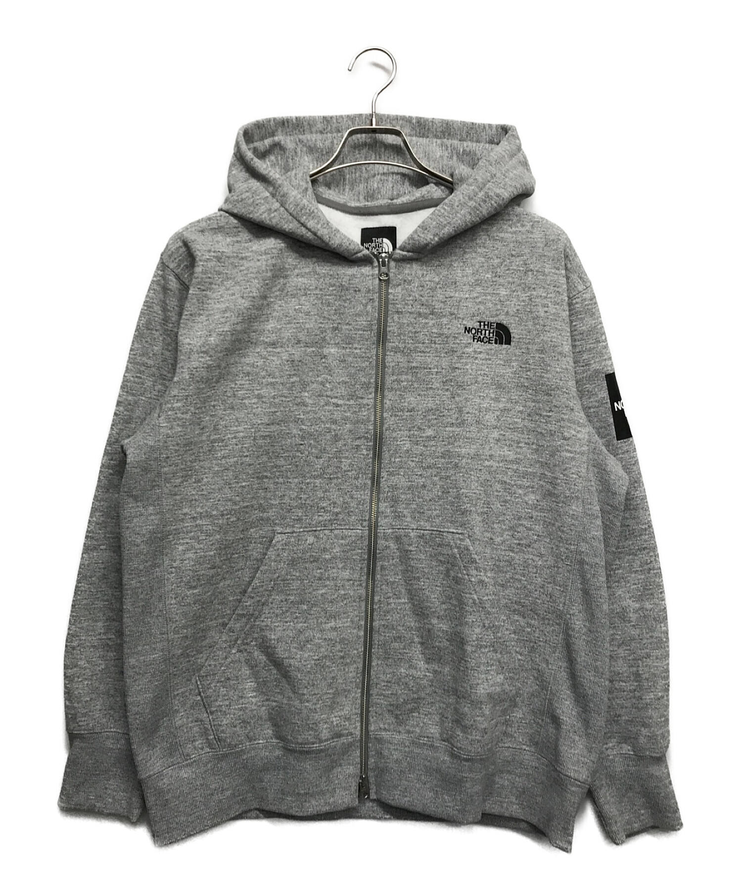 THE NORTH FACE (ザ ノース フェイス) スクエアロゴフルジップパーカー グレー サイズ:XL