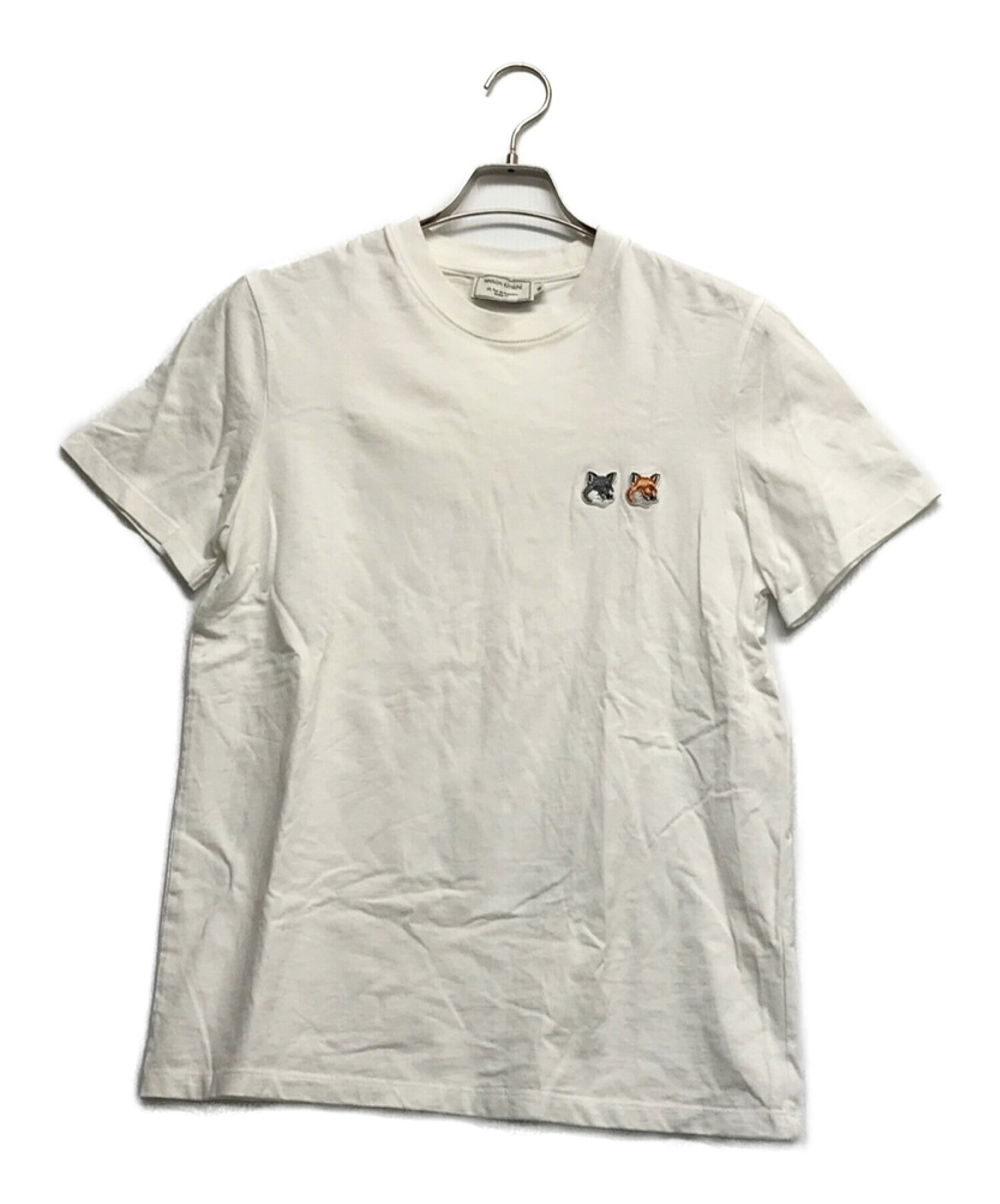 MAISON KITSUNE (メゾンキツネ) ダブルフォックスヘッド Tシャツ ホワイト サイズ:M