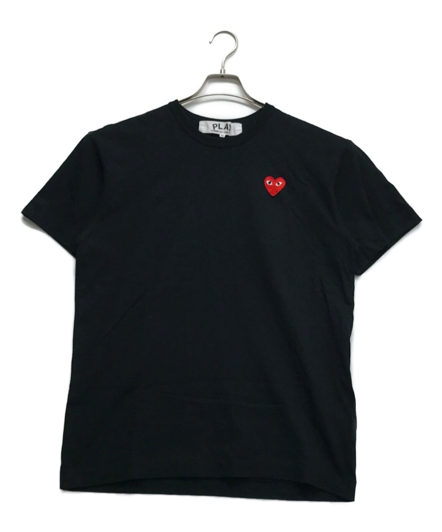 COMME des GARCONS (コムデギャルソン) PLAYハートワンポイントTシャツ ブラック サイズ:XL