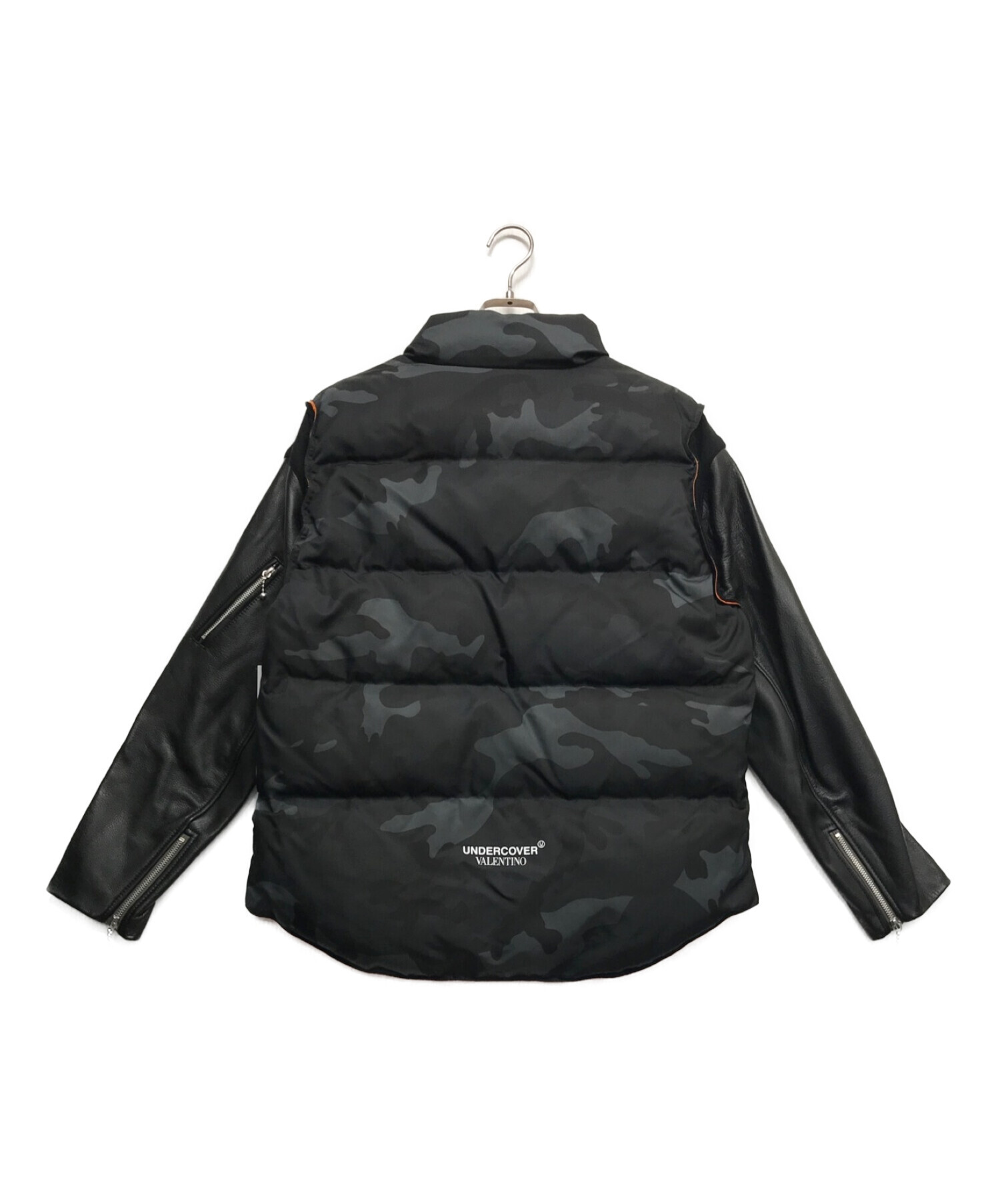 UNDERCOVER (アンダーカバー) VALENTINO (ヴァレンティノ) Leather sleeve down jacket ブラック  サイズ:2