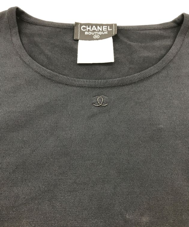 中古・古着通販】CHANEL (シャネル) 刺繍ココマーク半袖カットソー ブラック サイズ:40｜ブランド・古着通販 トレファク公式【TREFAC  FASHION】スマホサイト