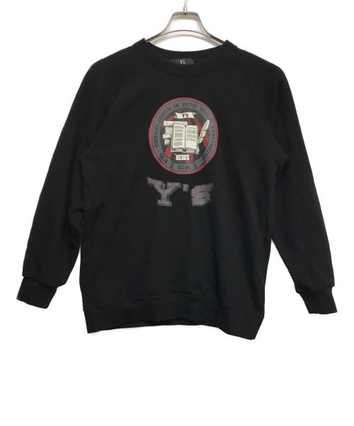 【中古・古着通販】Y's (ワイズ) プリントスウェット ブラック