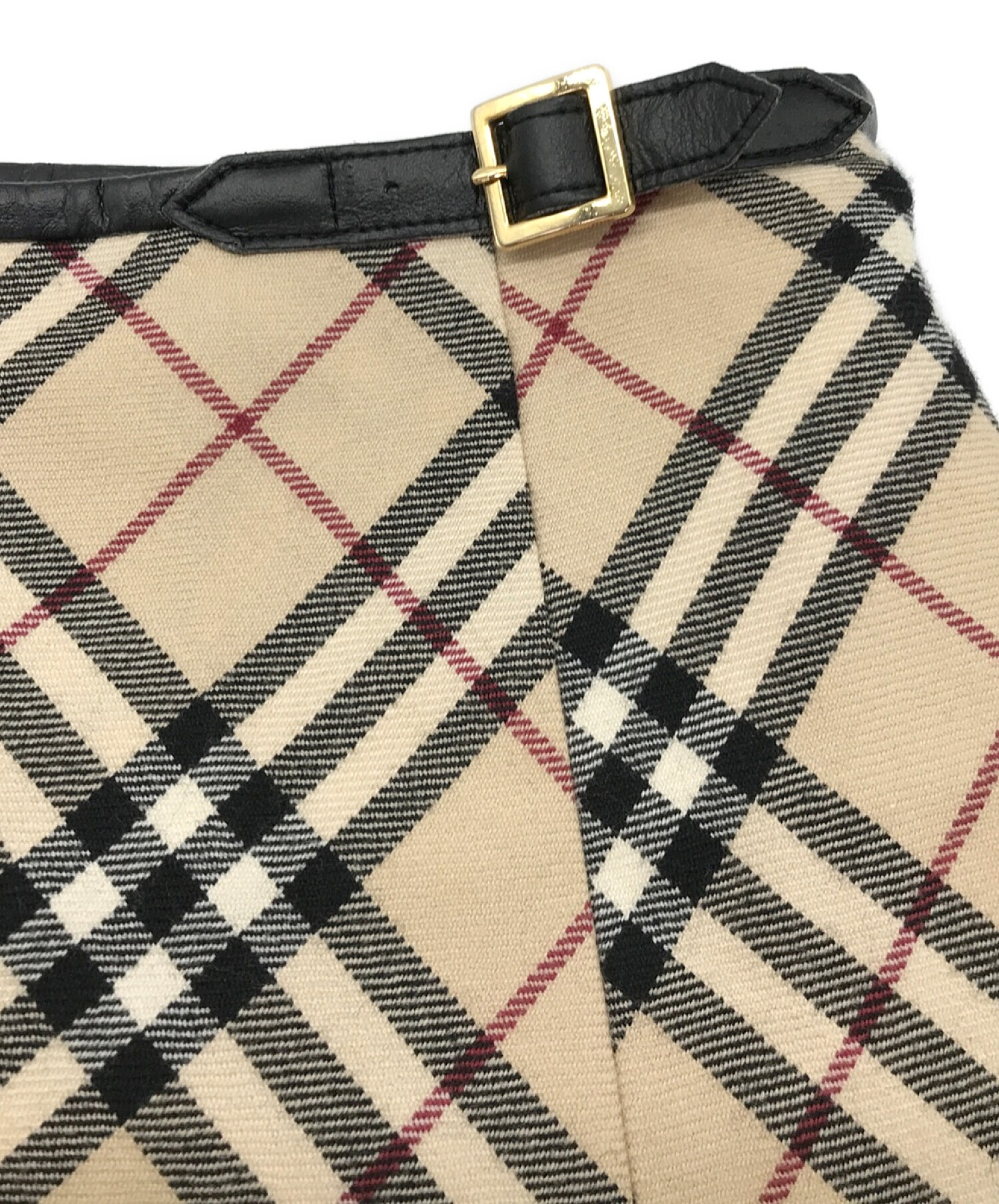 BURBERRY LONDON (バーバリー ロンドン) ノバチェックウールロングスカート ベージュ サイズ:42