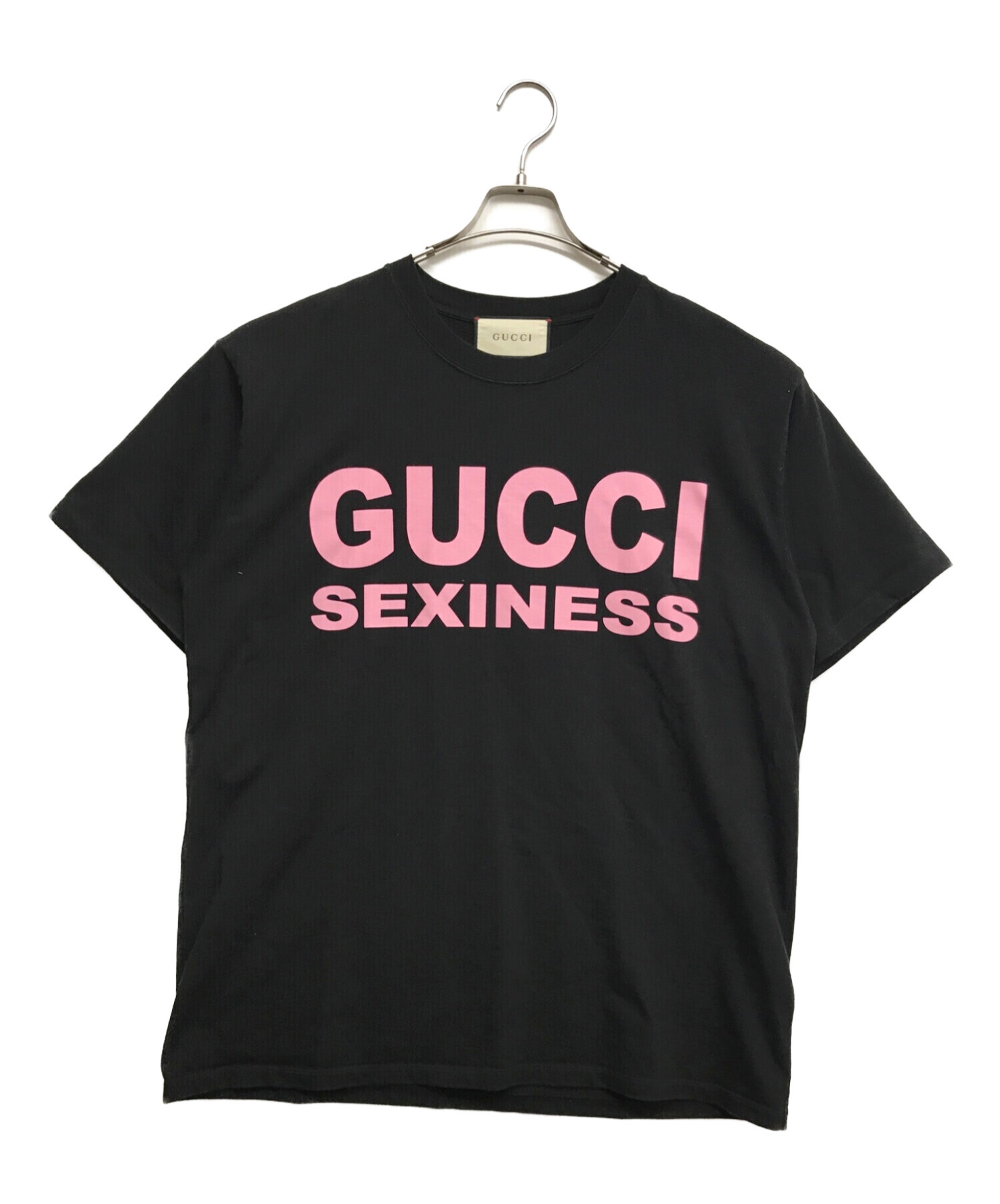 GUCCI (グッチ) SEXINESSプリントTシャツ ブラック サイズ:M