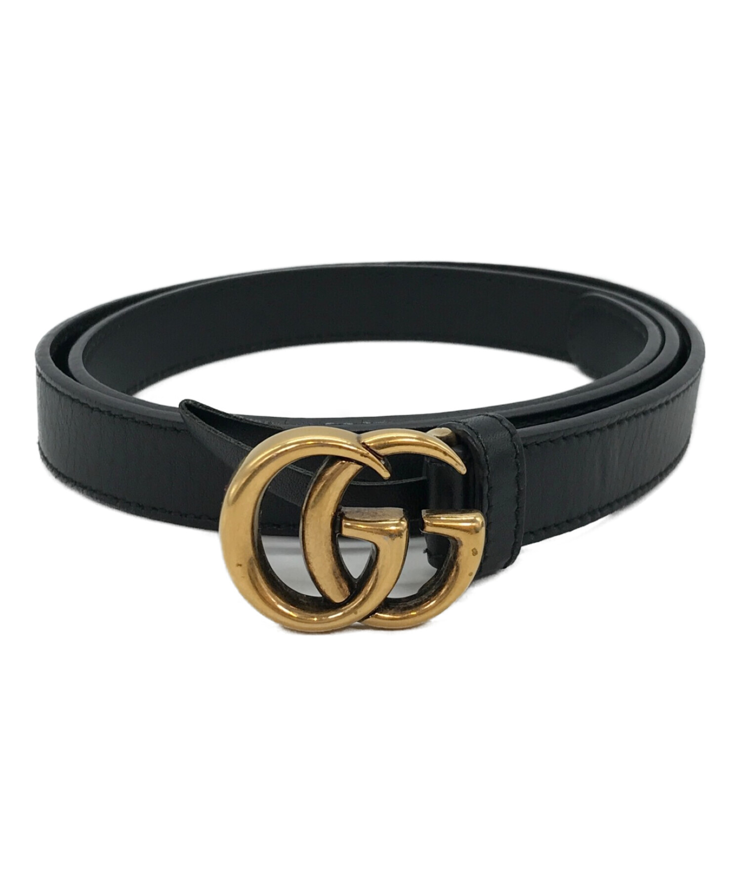 中古・古着通販】GUCCI (グッチ) ダブルGバックルベルト ブラック