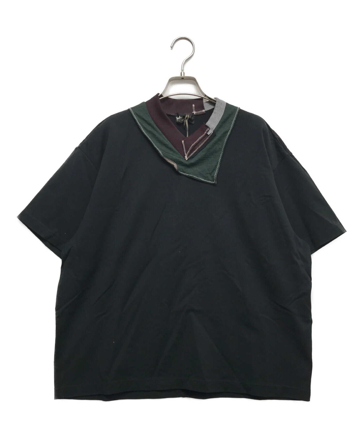 KOLOR (カラー) 度詰め天竺VネックTシャツ ブラック サイズ:1