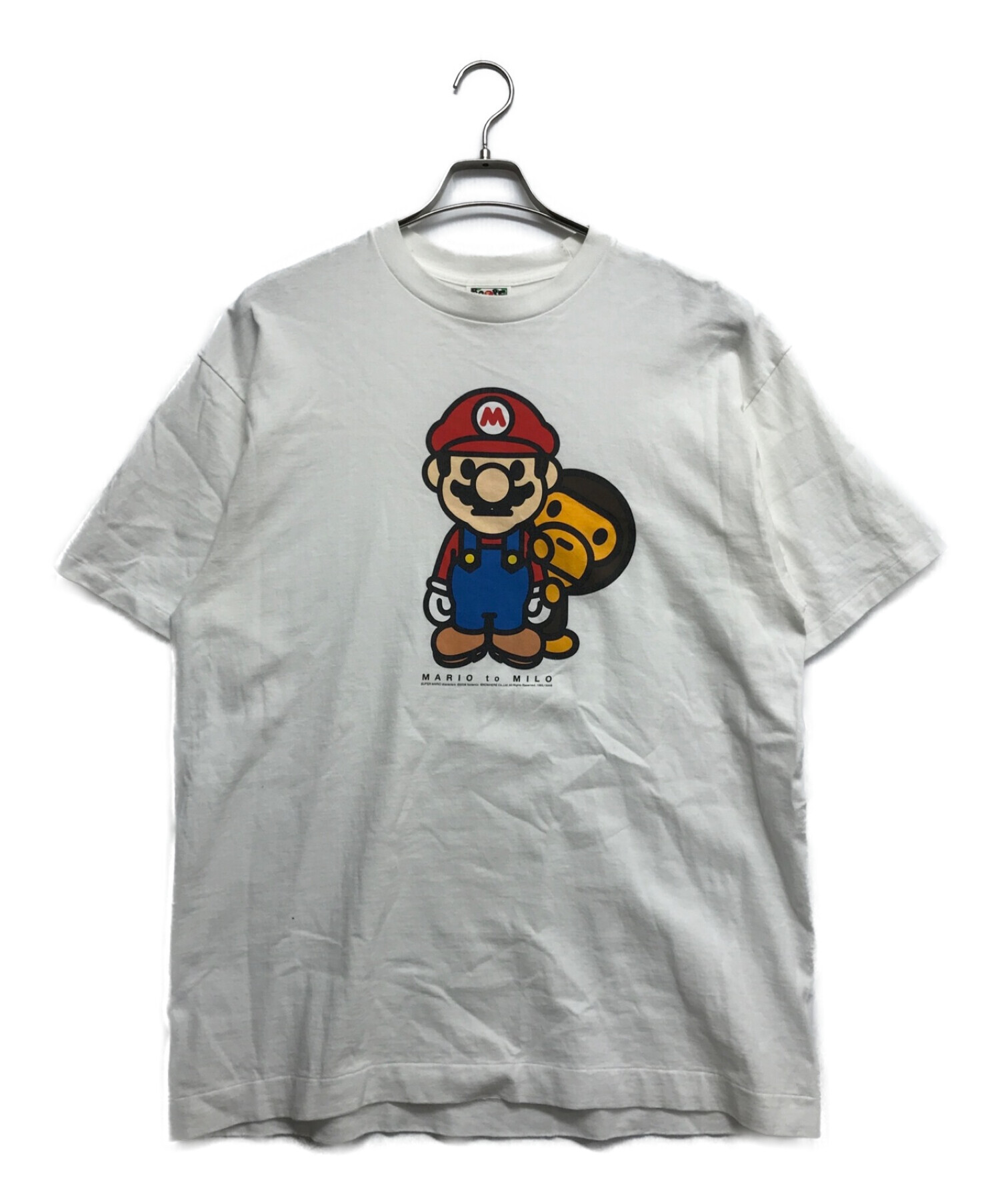 BAPE BY A BATHING APE (ベイプバイアベイシングエイプ) マイロ×マリオプリントTシャツ ホワイト サイズ:XL